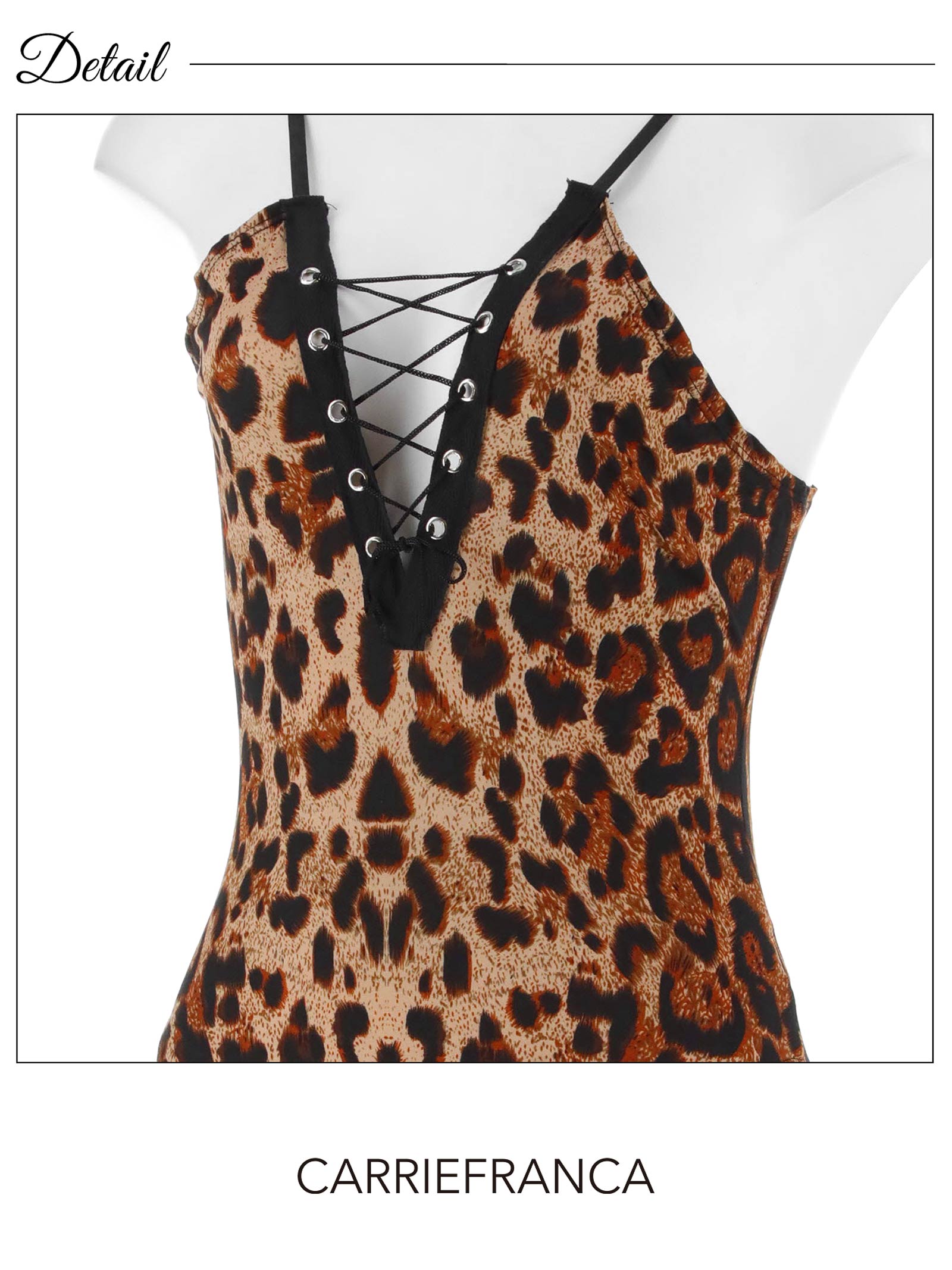 3/6新作![CARRIEFRANCA]レースアップレオパードベビードール