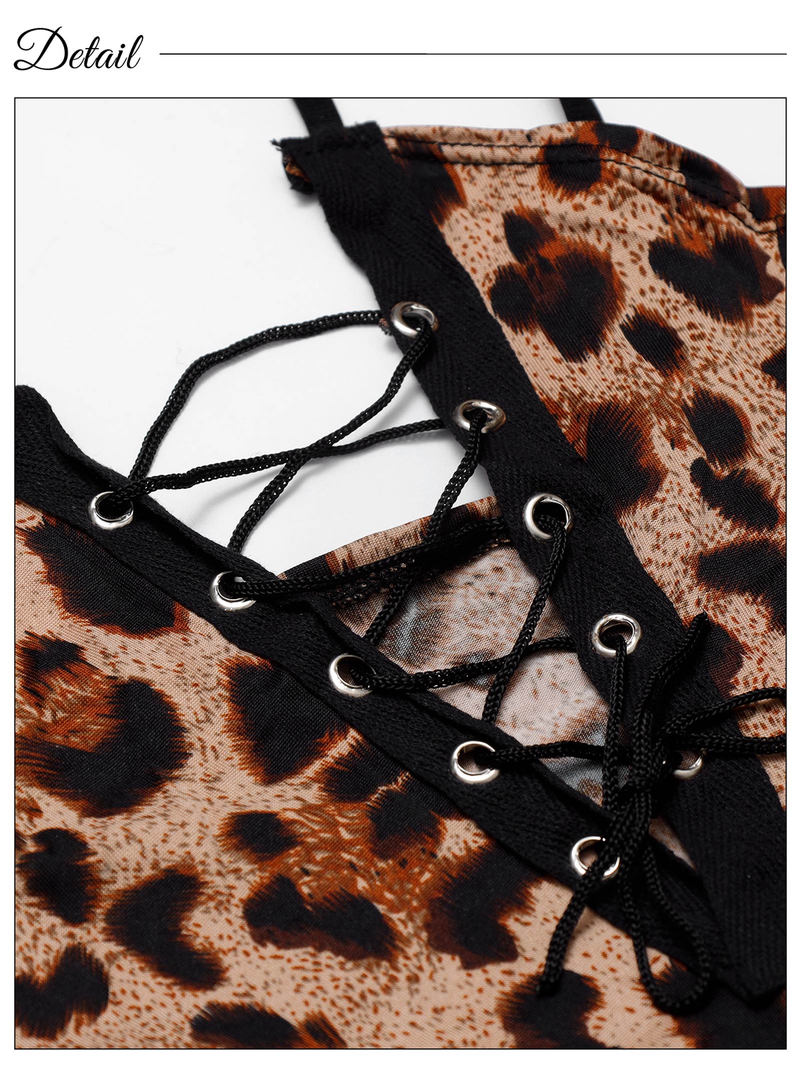 3/6新作![CARRIEFRANCA]レースアップレオパードベビードール