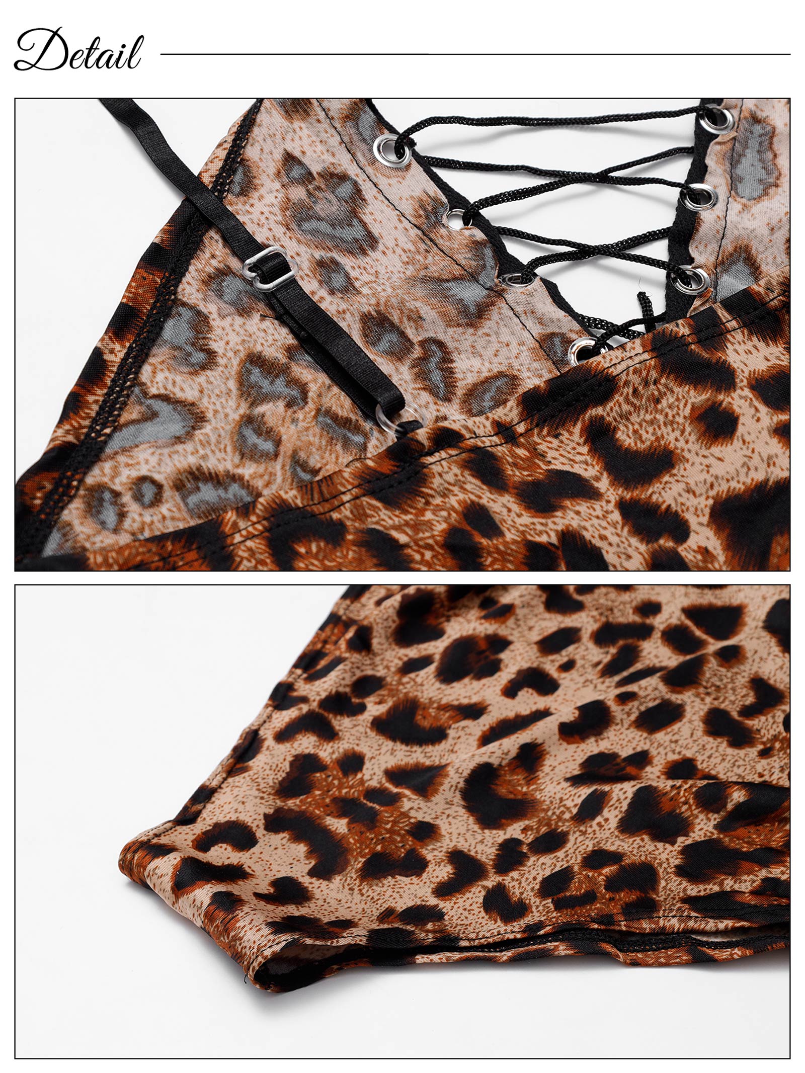 3/6新作![CARRIEFRANCA]レースアップレオパードベビードール