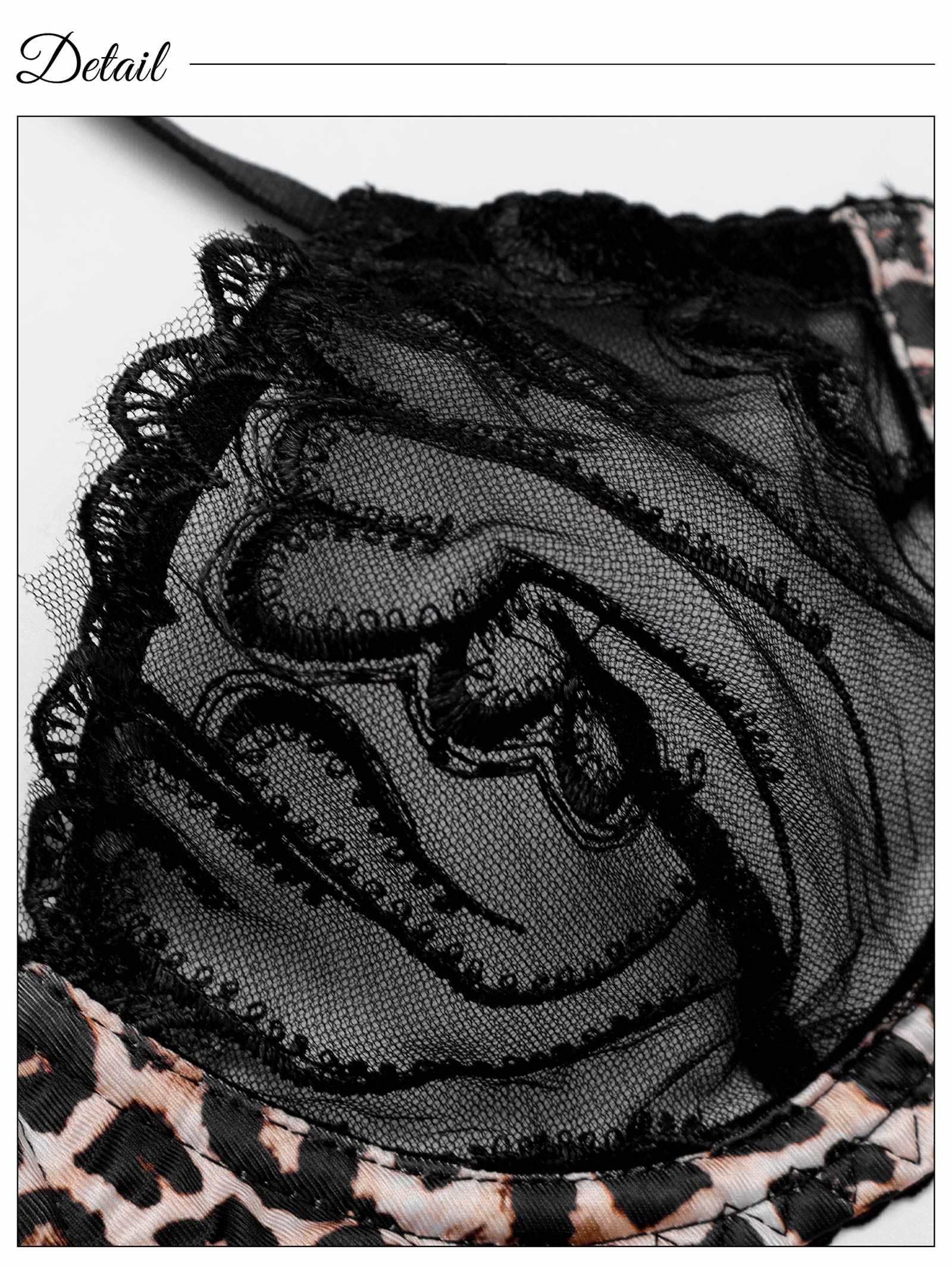 1/23新作![CARRIEFRANCA]ブラックレースレオパードブラセット