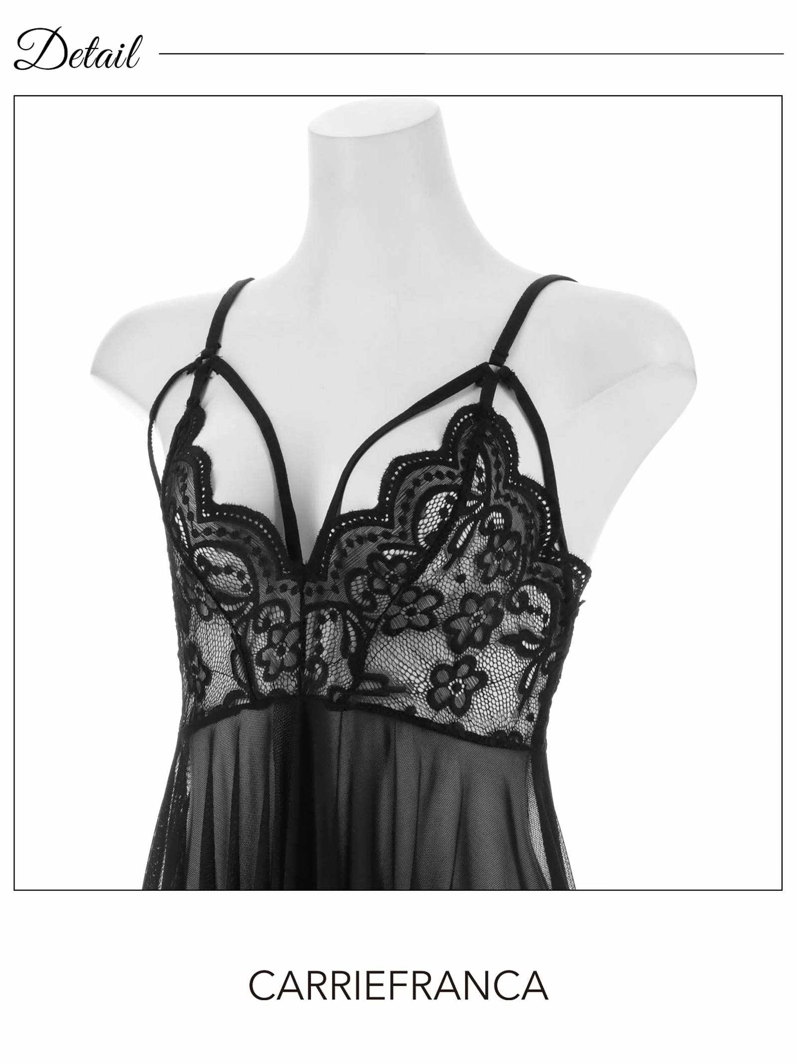 1/26新作![CARRIEFRANCA]ヌーディレースコードベビードール