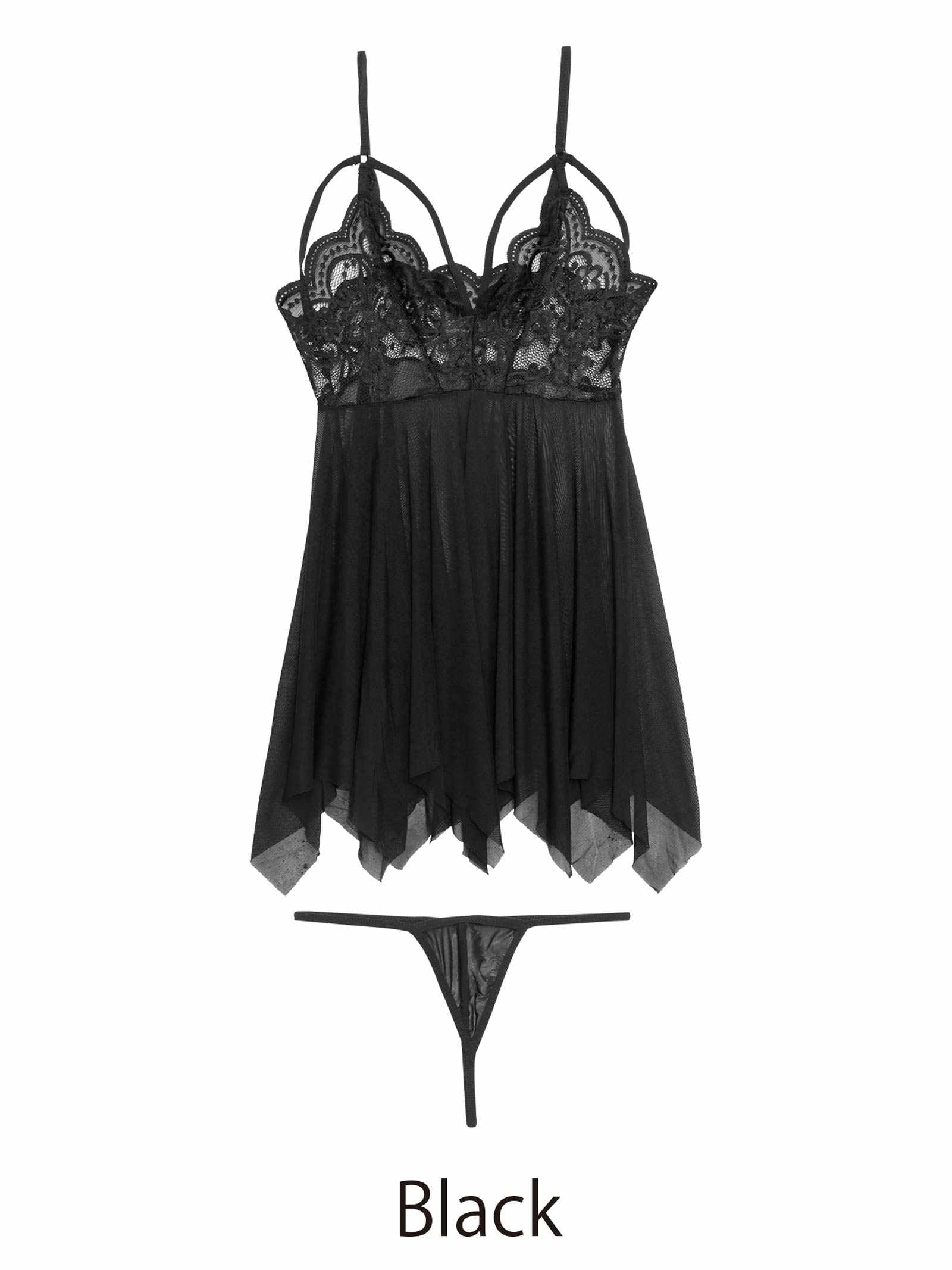 1/26新作![CARRIEFRANCA]ヌーディレースコードベビードール