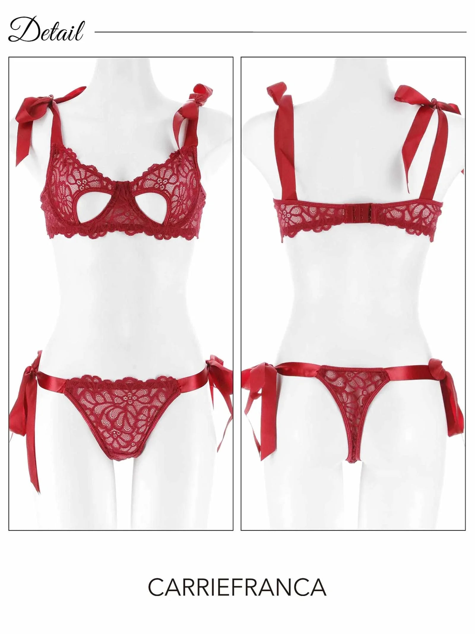 2/9新作![CARRIEFRANCA]ルージュリボンレースブラセット