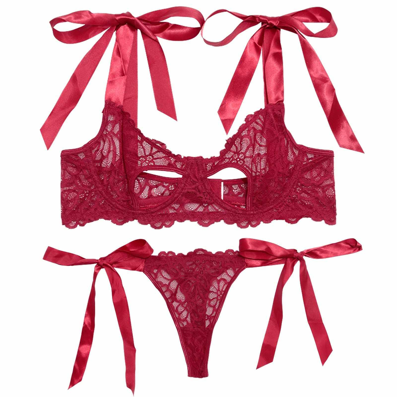 2/9新作![CARRIEFRANCA]ルージュリボンレースブラセット