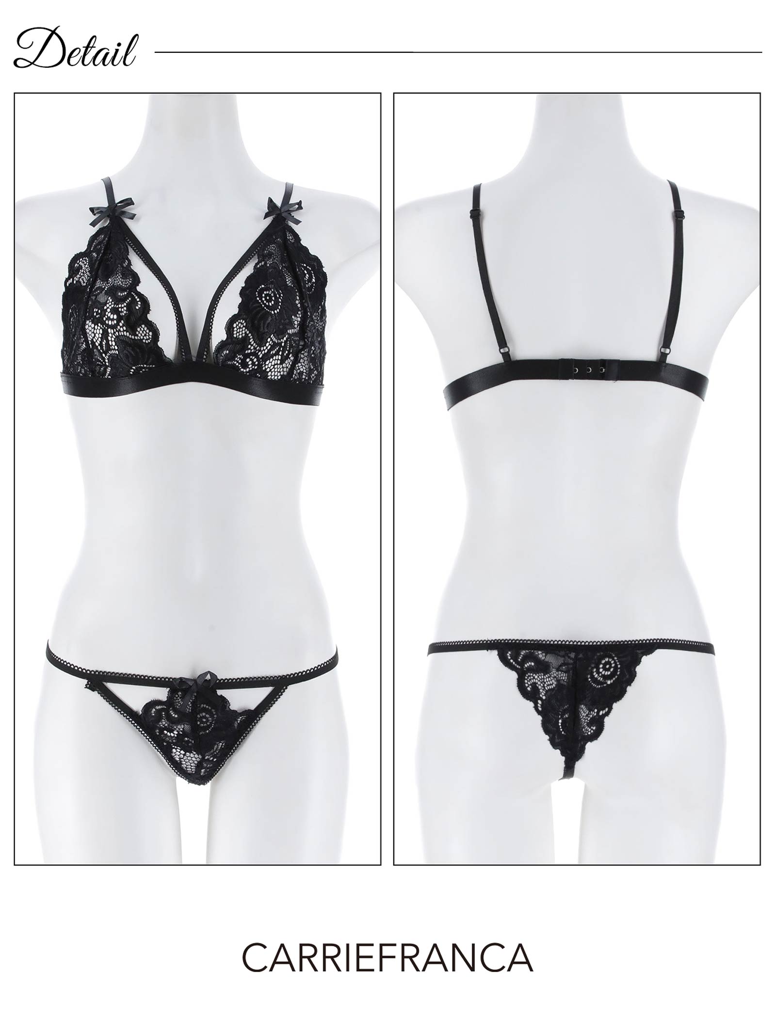 3/13新作![CARRIEFRANCA]ノワールレーシィガーターブラセット