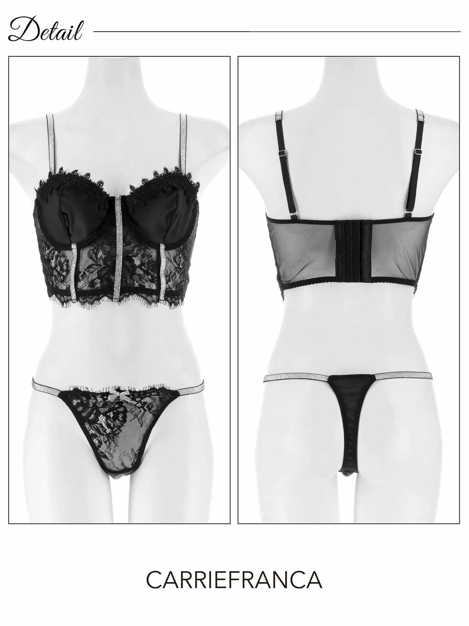 2/11新作![CARRIEFRANCA]シャドウレースビスチェブラセット