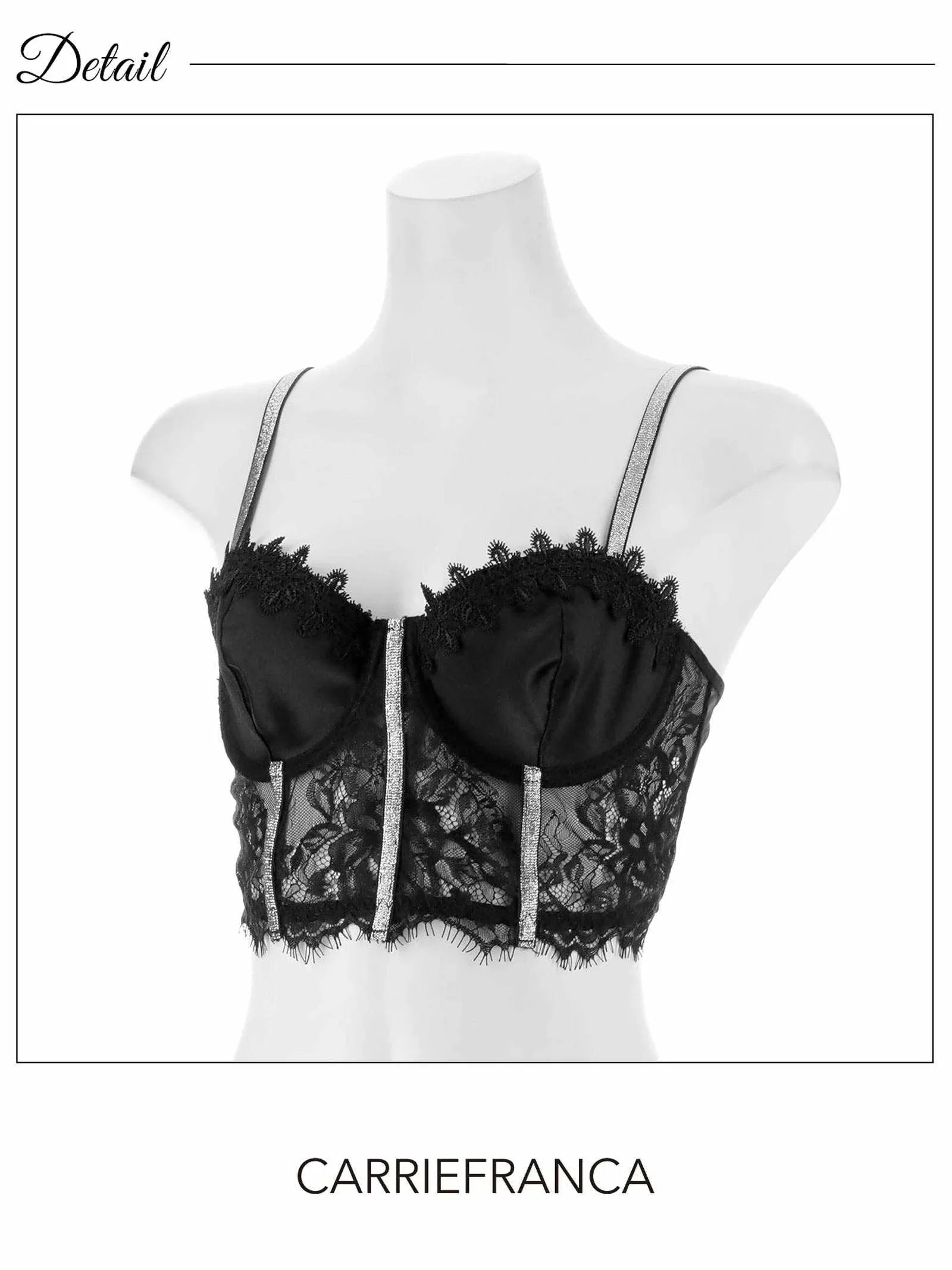 2/11新作![CARRIEFRANCA]シャドウレースビスチェブラセット