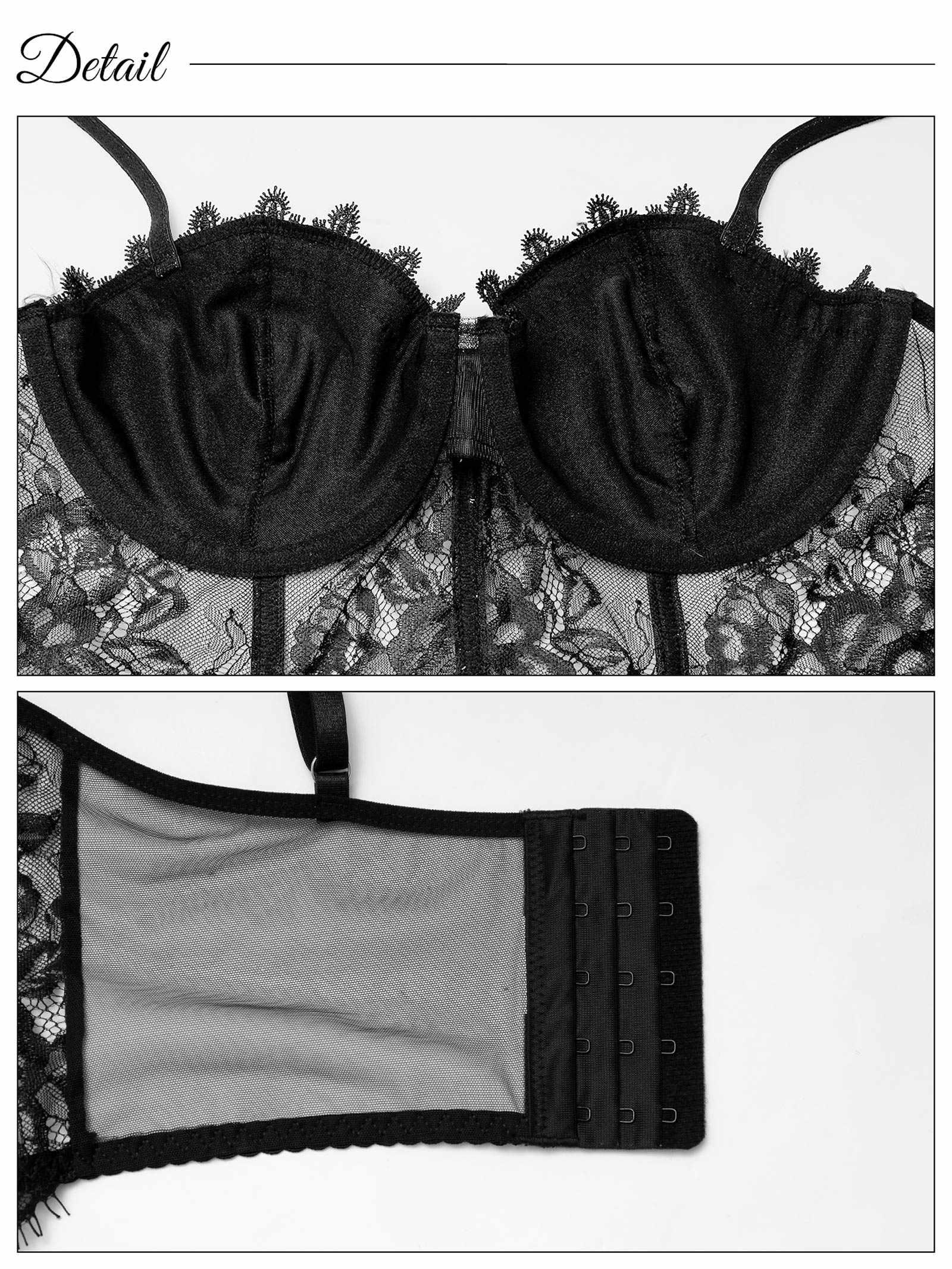 2/11新作![CARRIEFRANCA]シャドウレースビスチェブラセット