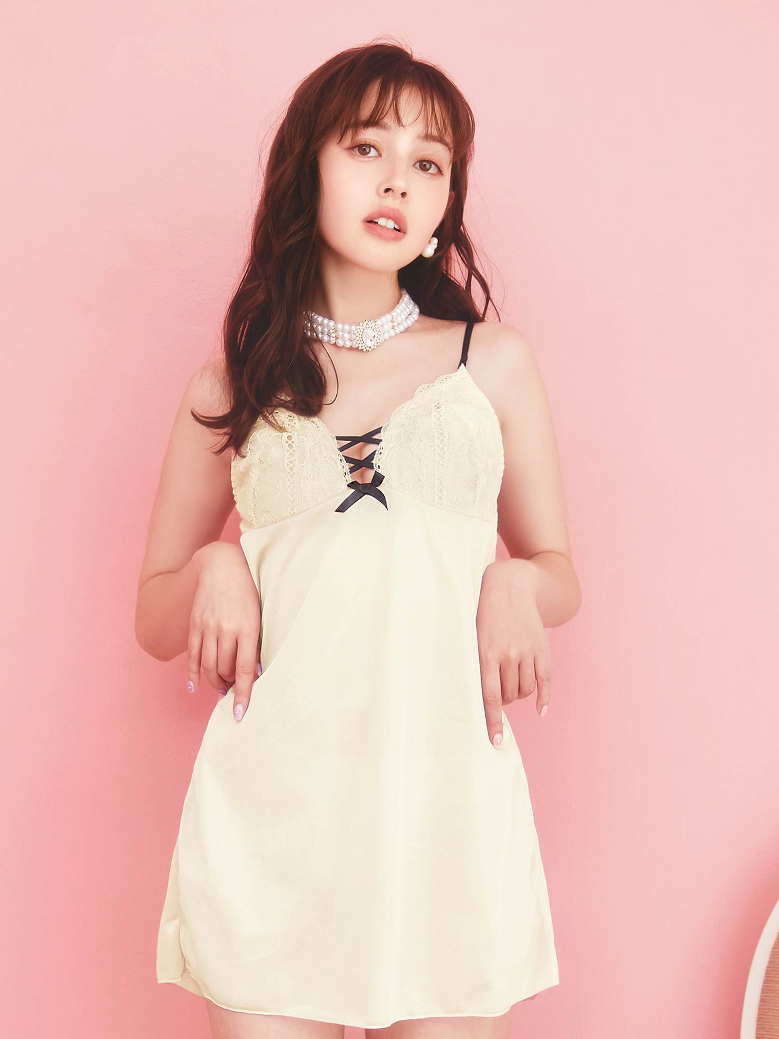 12/4再販!スモーキーレースアップベビードール