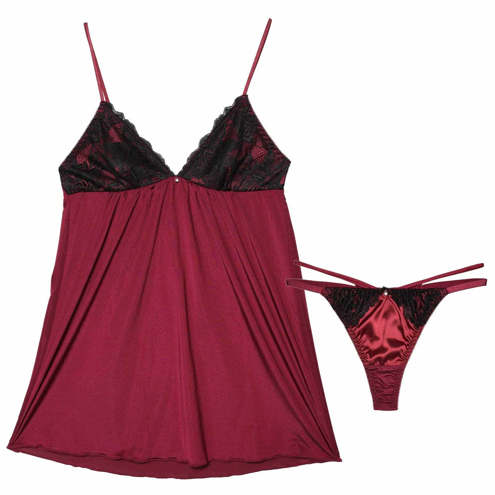 12/5再販!サテンflowerレースベビードール