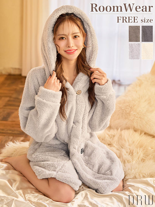 12/6再販!シープタッチフート付きガウンルームウェア