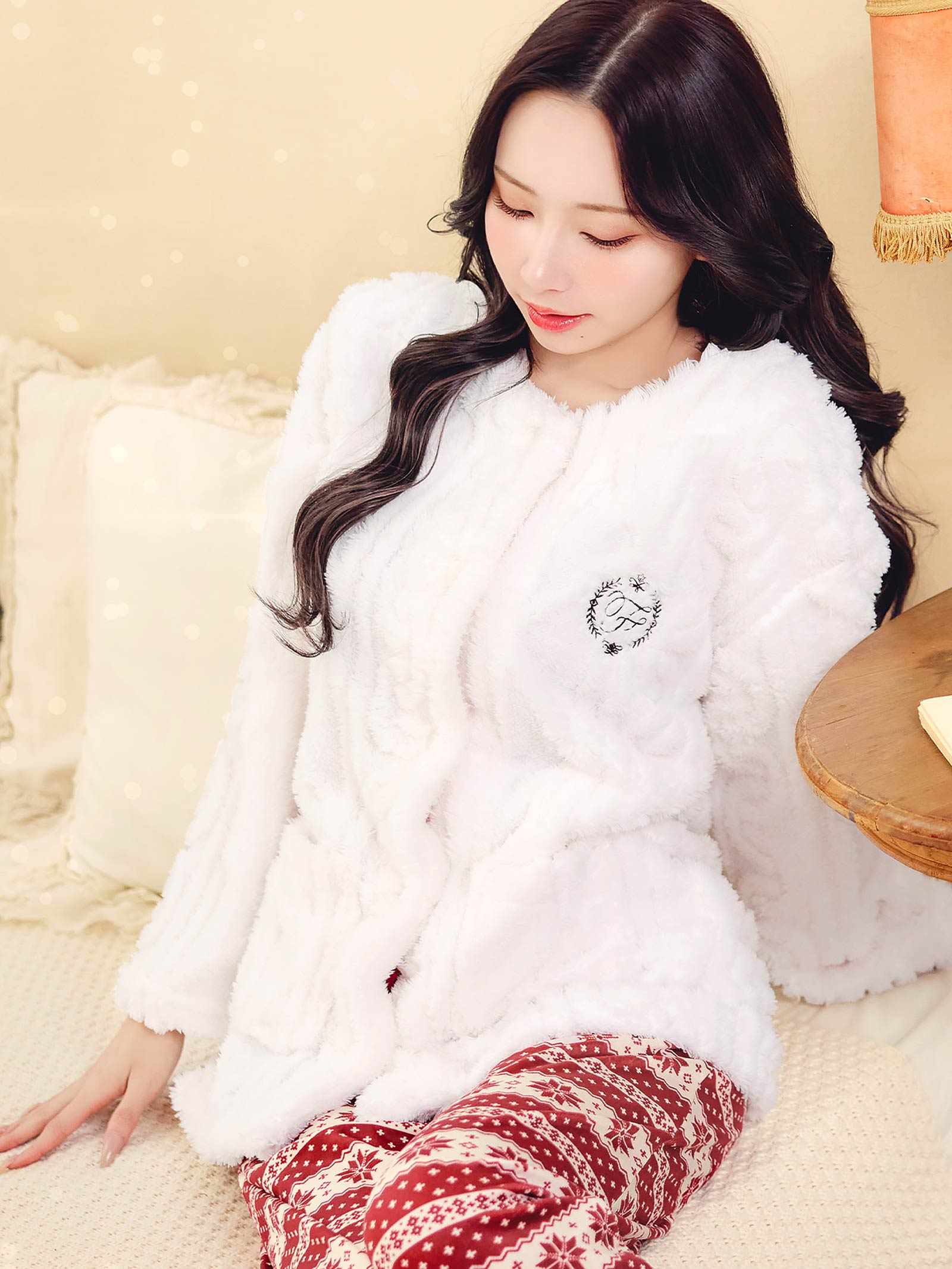 12/12新作!もこもこノルディック柄トップス&ロングパンツルームウェア