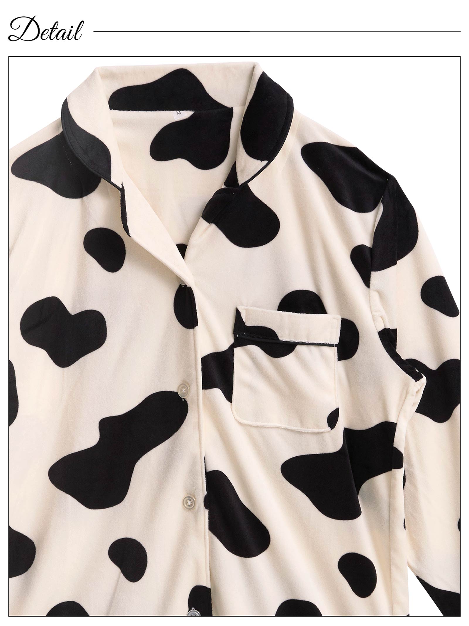 11/17新作!カウモチーフ長袖トップス&ロングパンツルームウェア