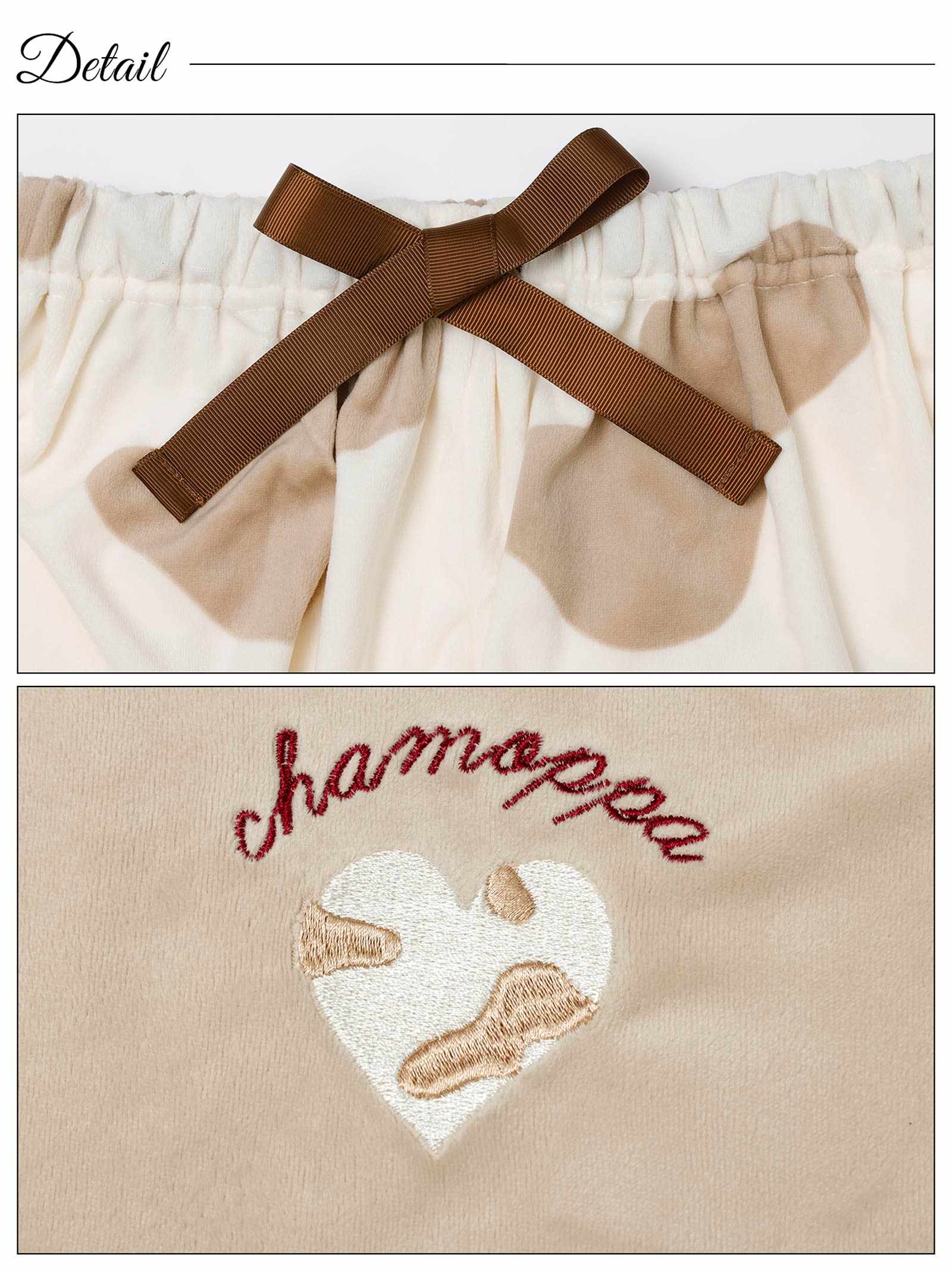 11/19新作!ハートカウモチーフ長袖トップス&ロングパンツルームウェア