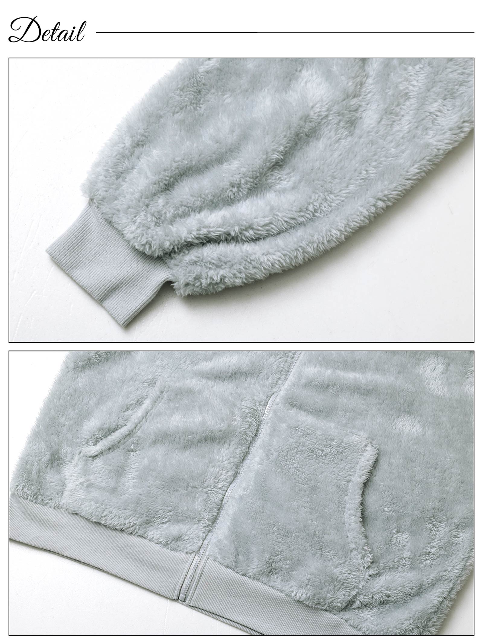 11/17新作!ワンカラーフード付きガーリーボアパーカー