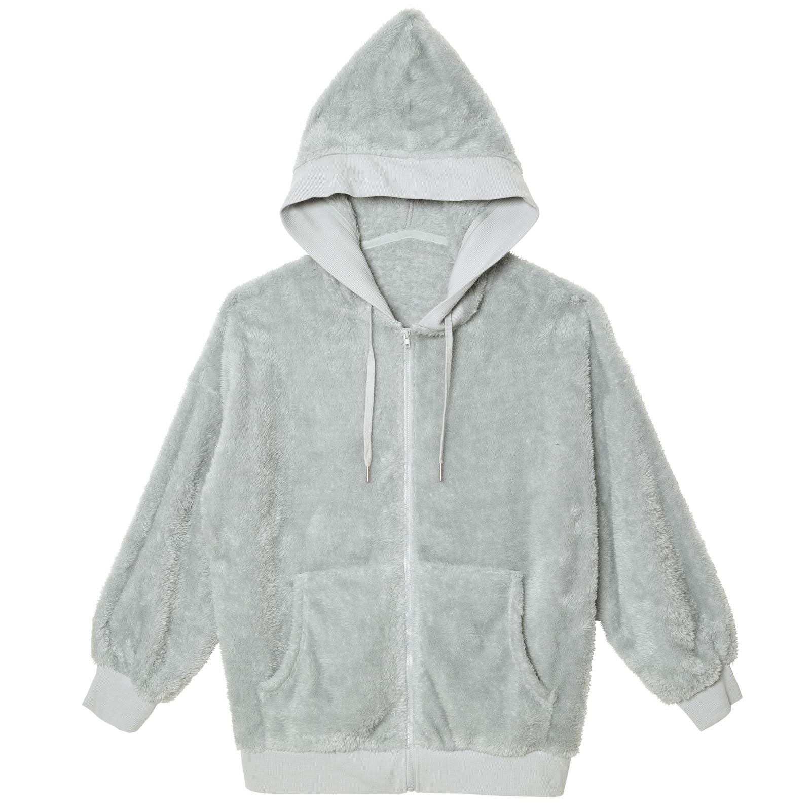 11/17新作!ワンカラーフード付きガーリーボアパーカー