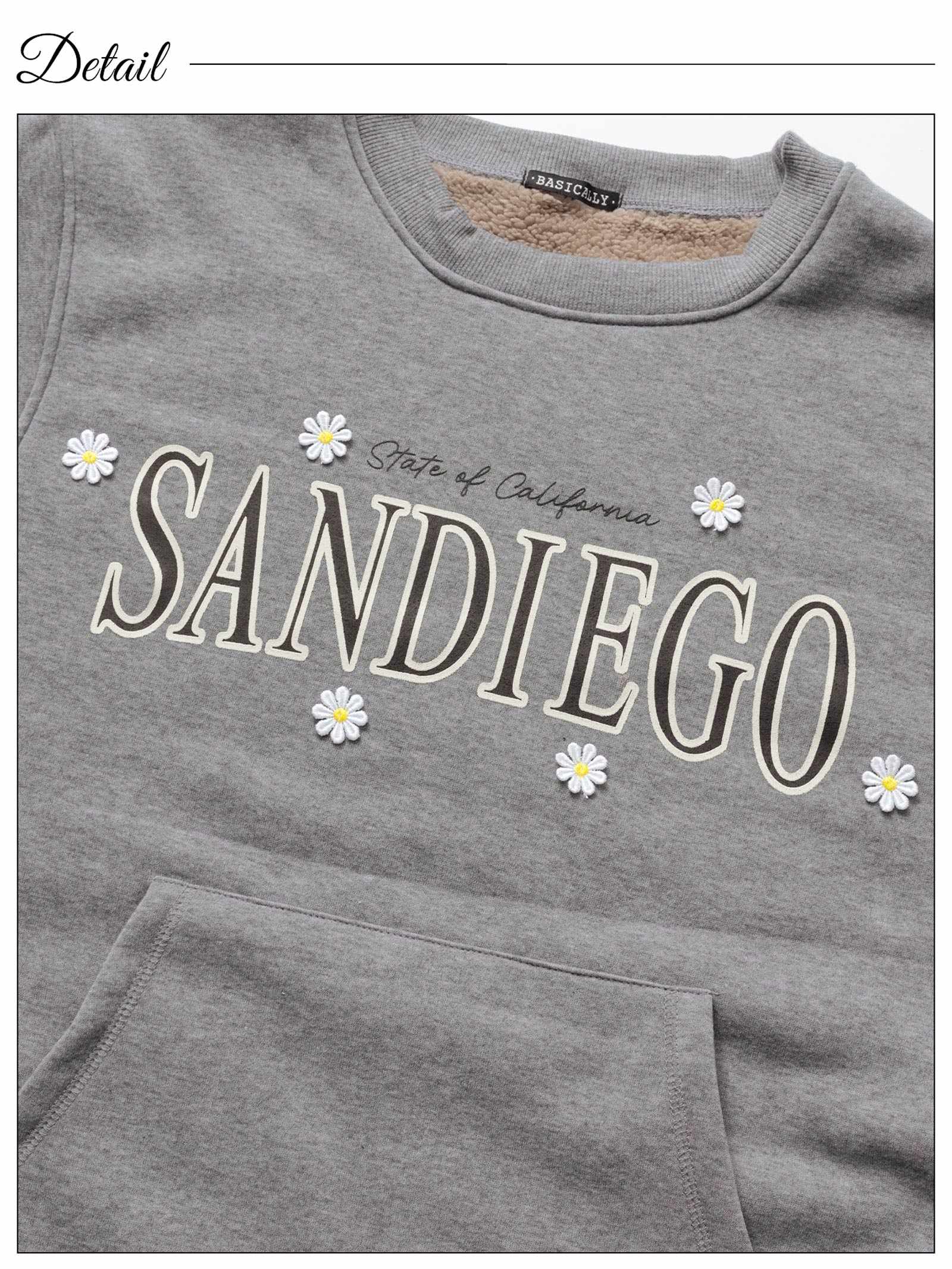 11/14新作!カジュアルロゴフラワー長袖ワンピースルームウェア