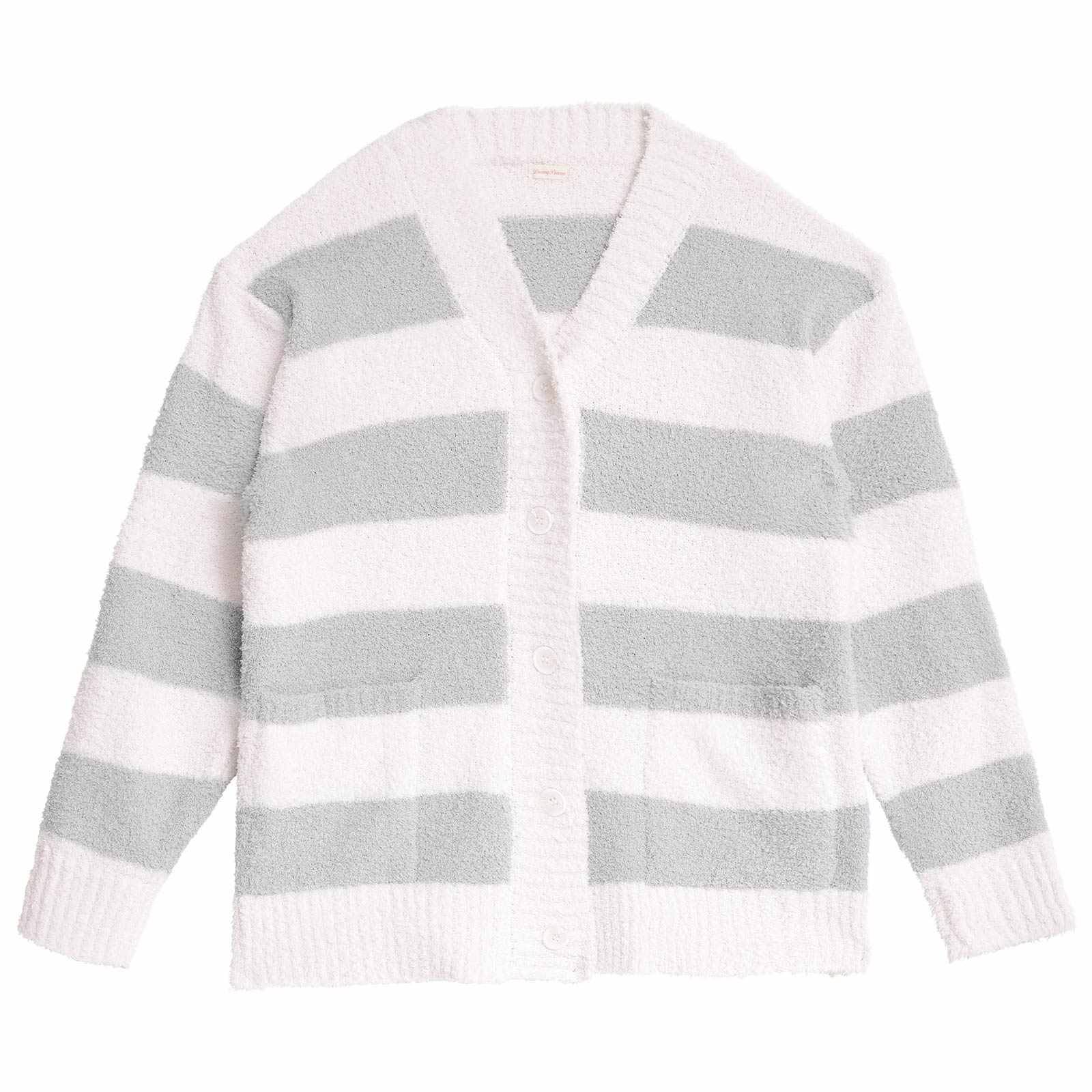 11/24新作!モールニットボーダーカーディガンルームウェア