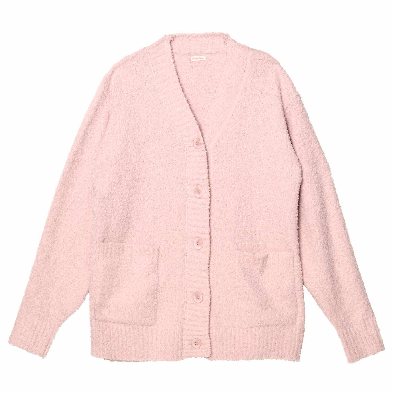 11/21新作!ワンカラーふわふわVネック長袖カーディガンルームウェア