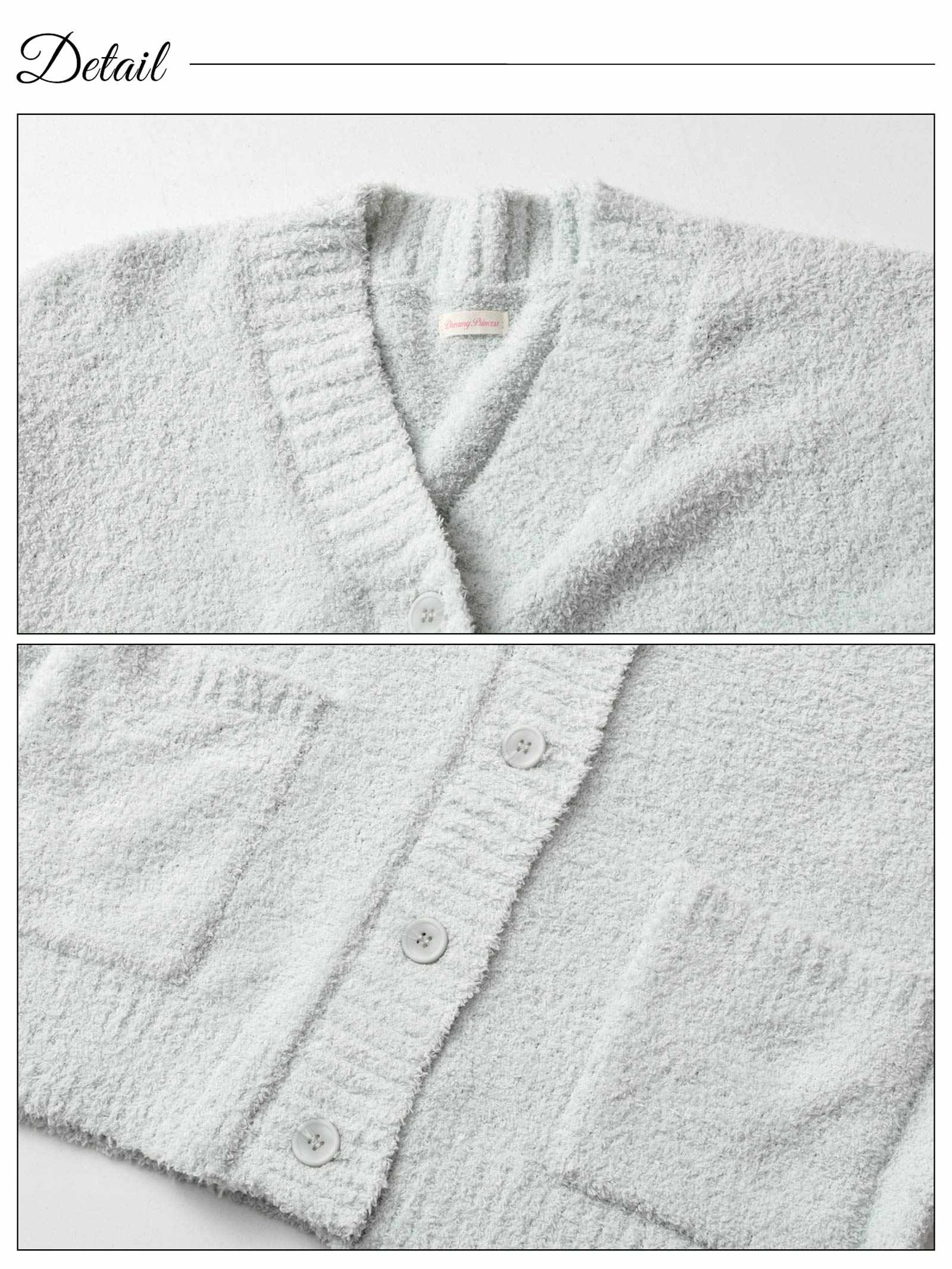 11/21新作!ワンカラーふわふわVネック長袖カーディガンルームウェア