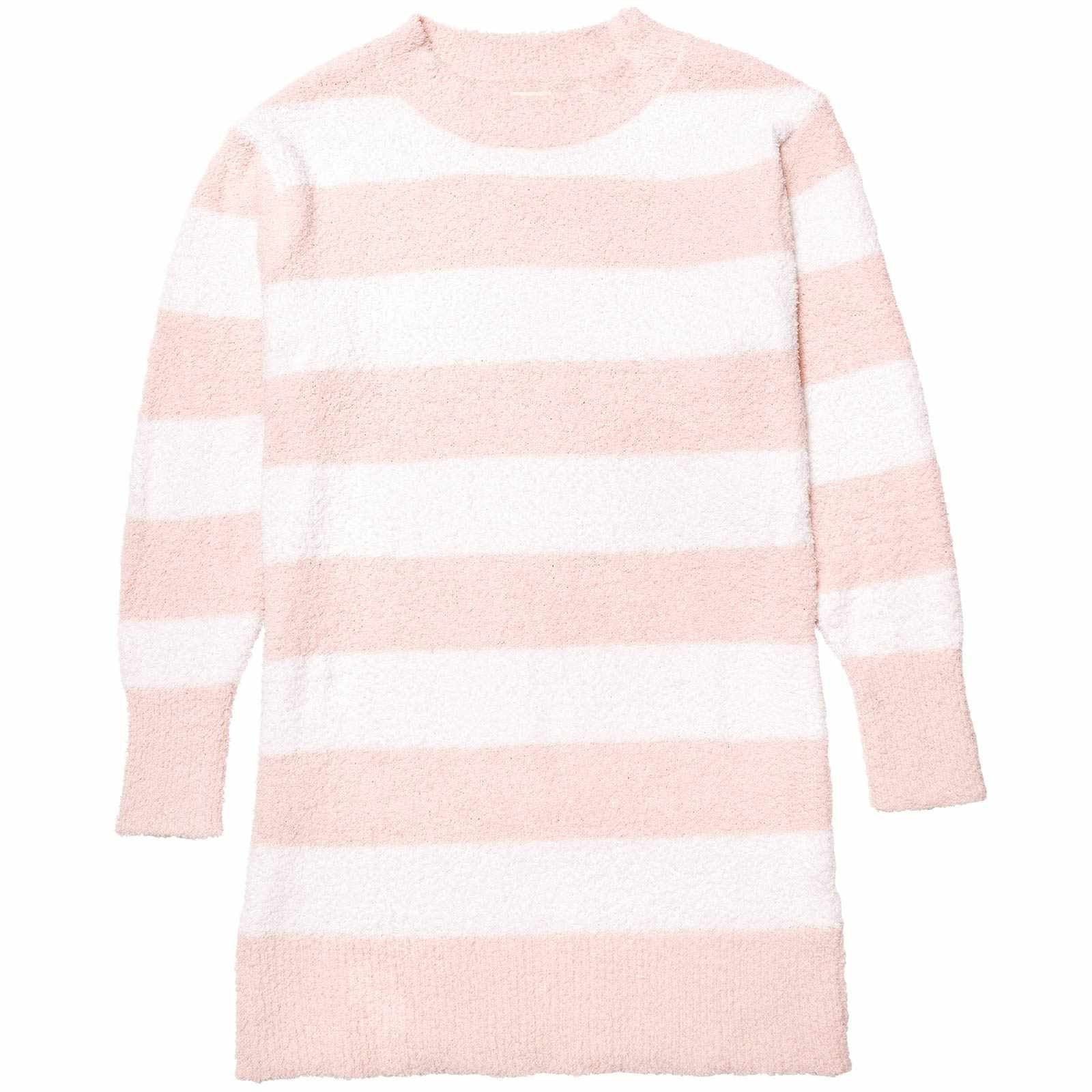 11/21新作!ふわふわダスティーボーダー長袖ワンピースルームウェア