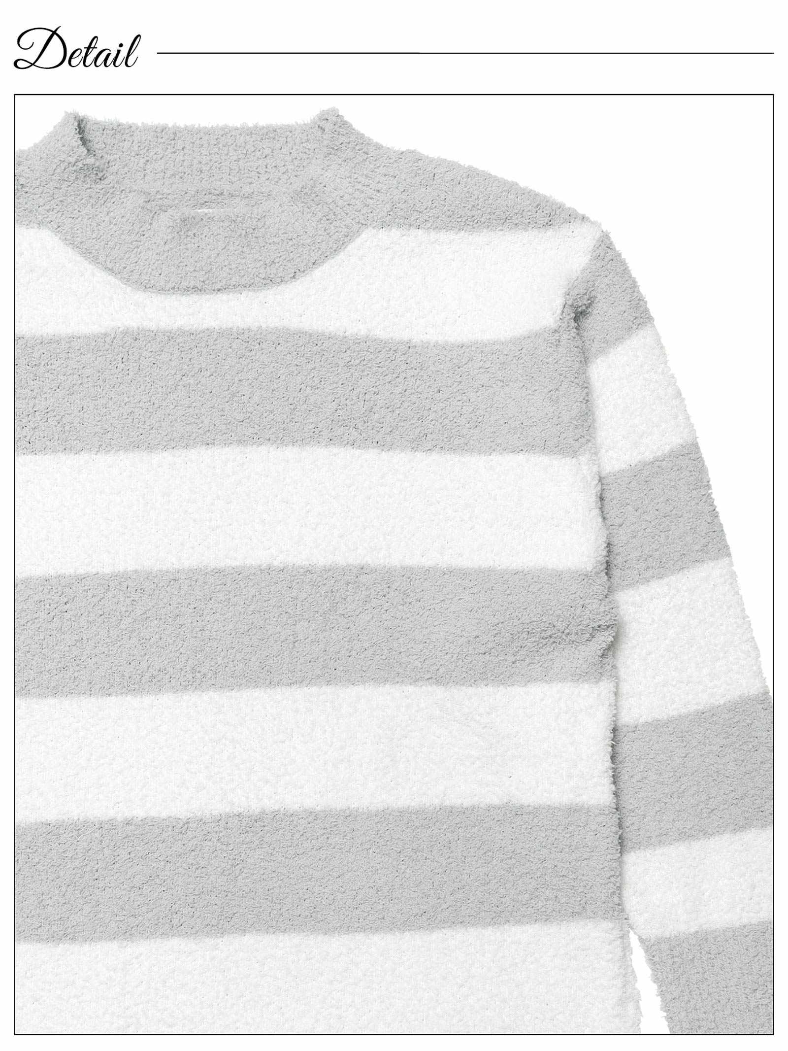 11/21新作!ふわふわダスティーボーダー長袖ワンピースルームウェア