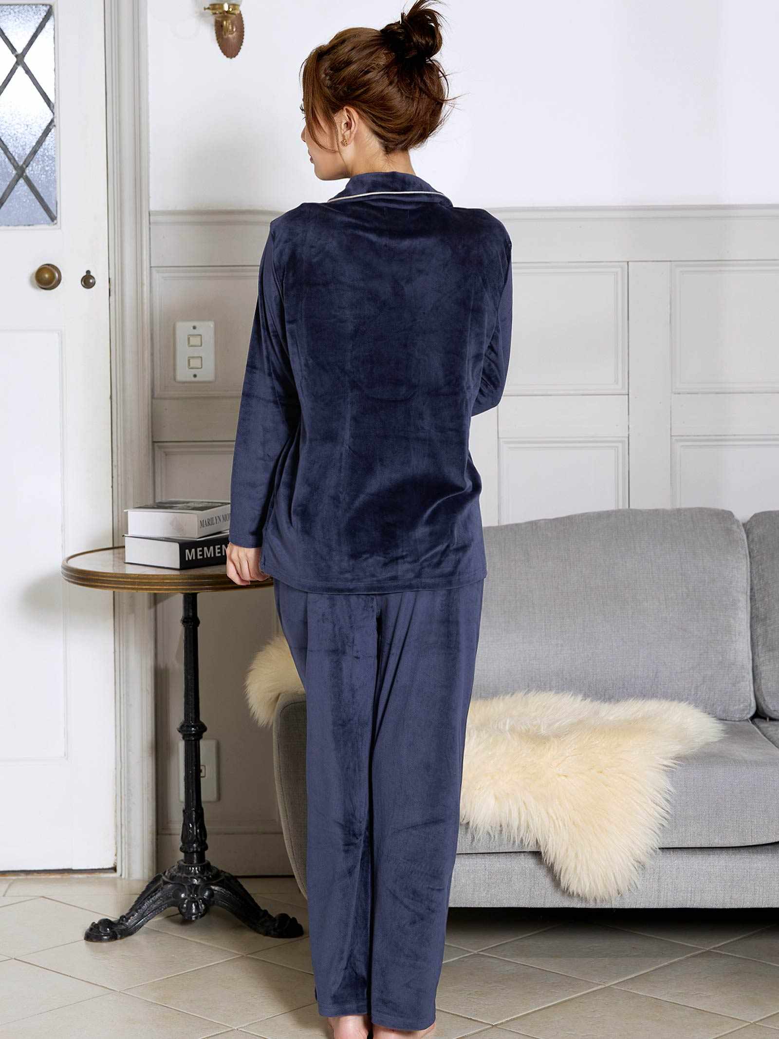 11/14新作!スフレパイピングトップス&ロングパンツルームウェア