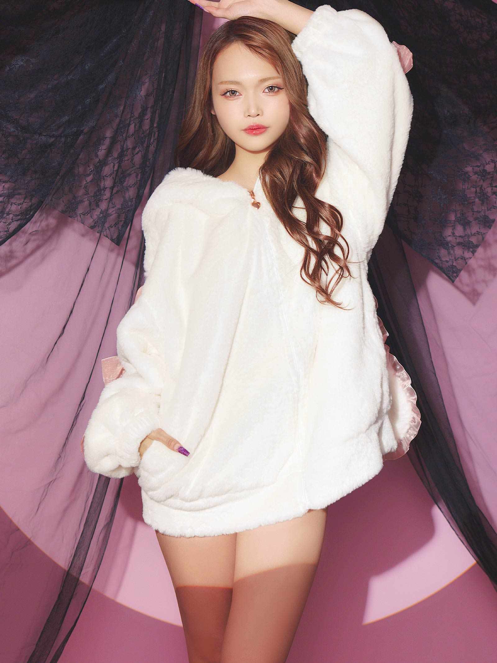 11/28新作!ラブリーバニーもこもこパーカールームウェア