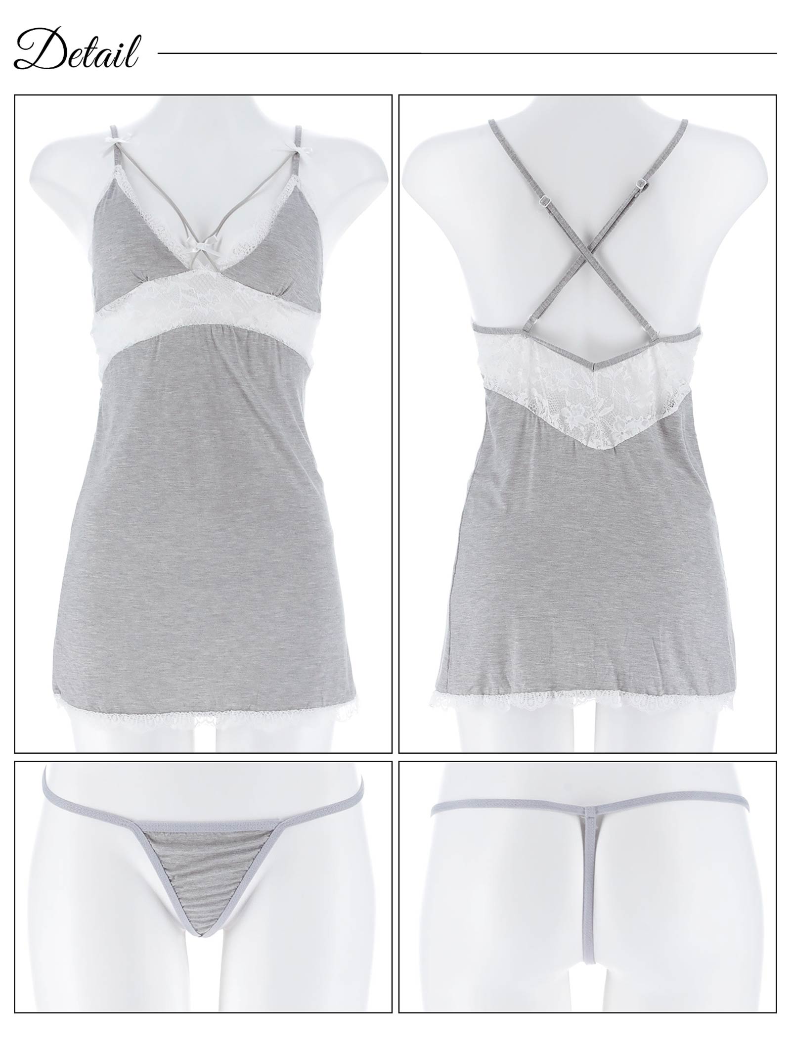 2/4新作!クロスストラップレースベビードール