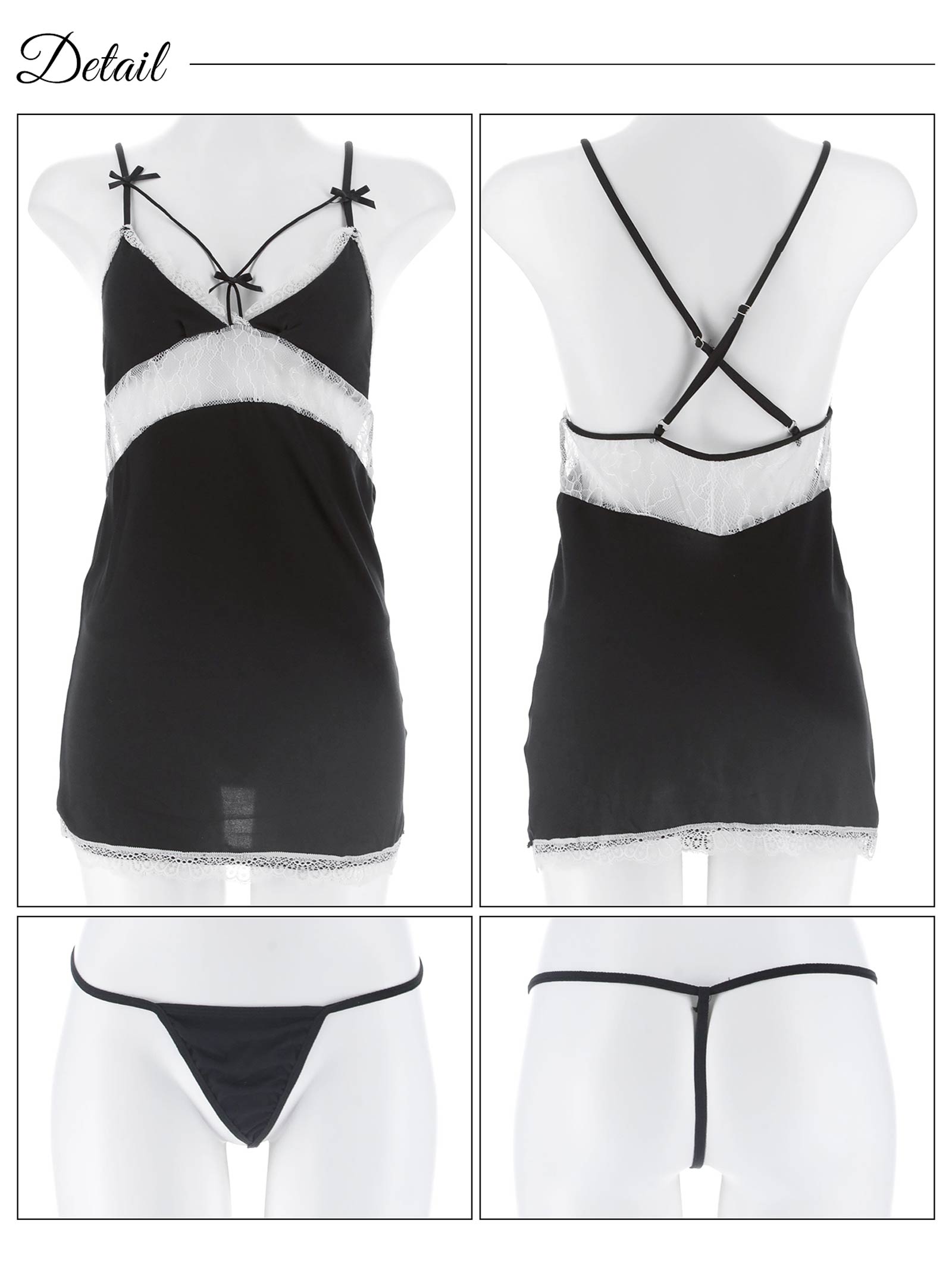 2/4新作!クロスストラップレースベビードール