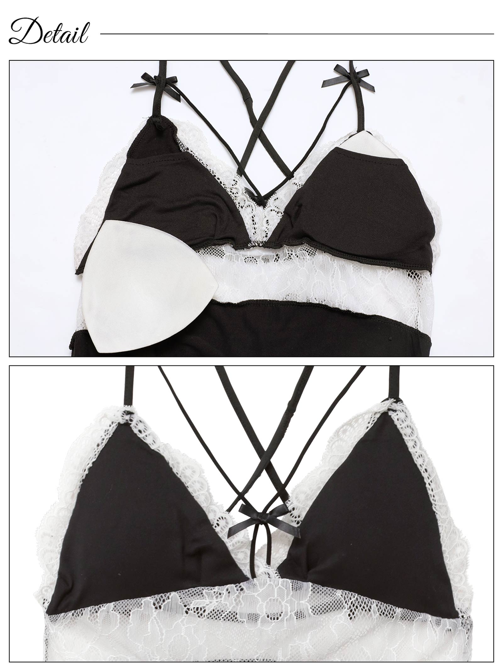 2/4新作!クロスストラップレースベビードール