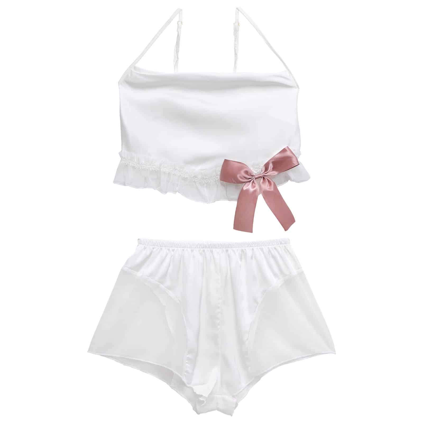 8/31新作!ガーリーフリルサテンリボンルームウェア