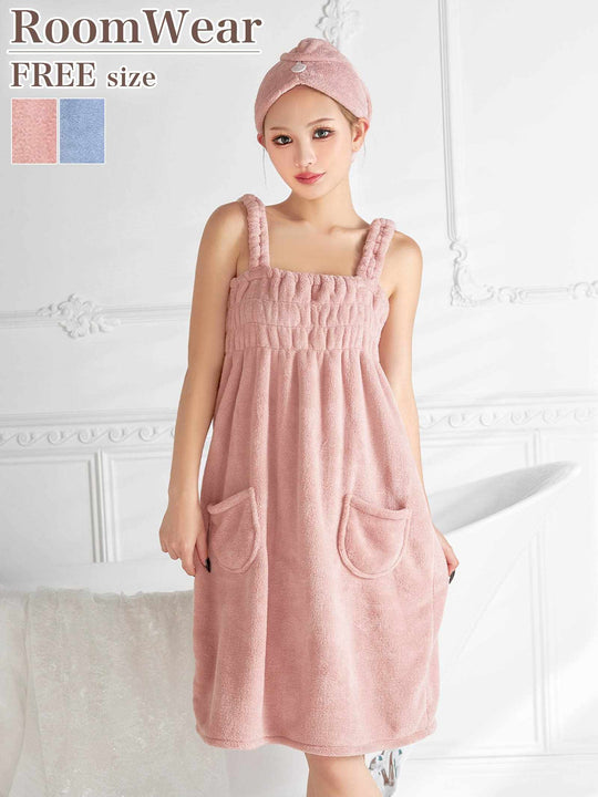 もこもこギャザー着るタオル[帽子付き]