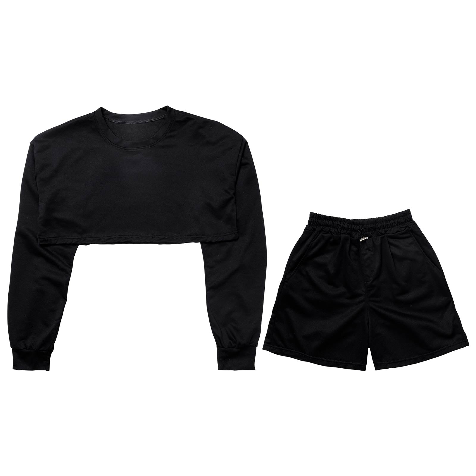 クロップド丈スウェットトップス&ショートパンツルームウェア