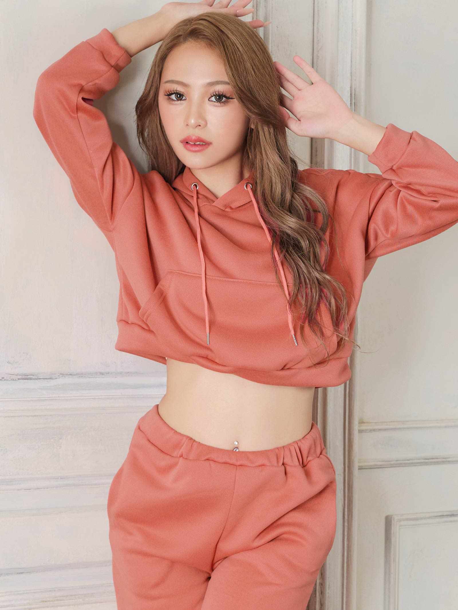 10/6新作!スウェットフーディートップス&ロングパンツルームウェア