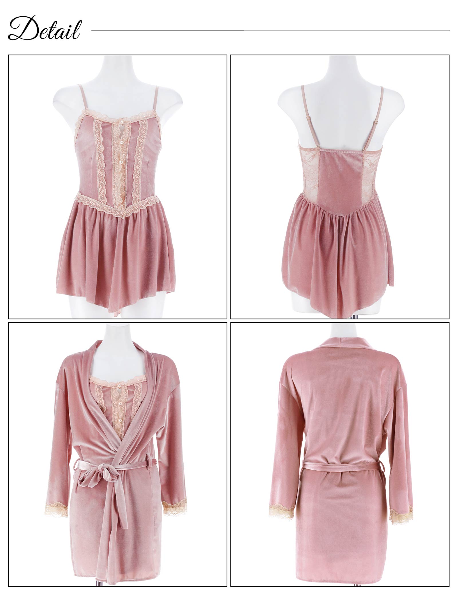 10/27新作!フェミニンレースベロアキャミソール＆ガウンルームウェア