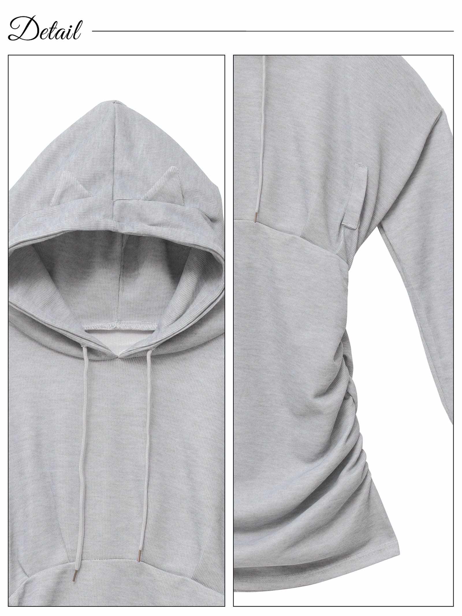 10/22新作!ネコ耳フードパーカーワンピースルームウェア