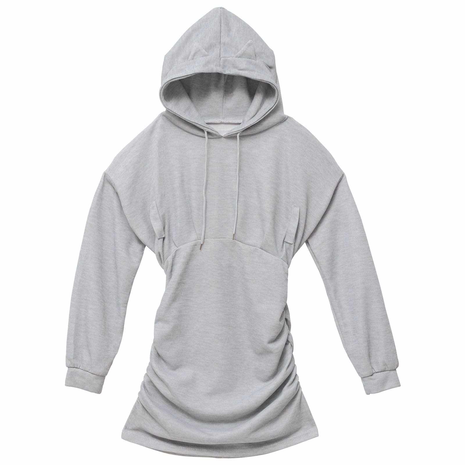 ネコ耳フードパーカーワンピースルームウェア