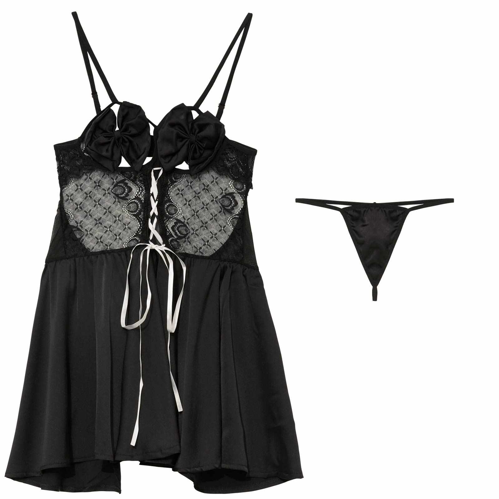 12/19新作!ラビッシュリボンレースアップベビードール