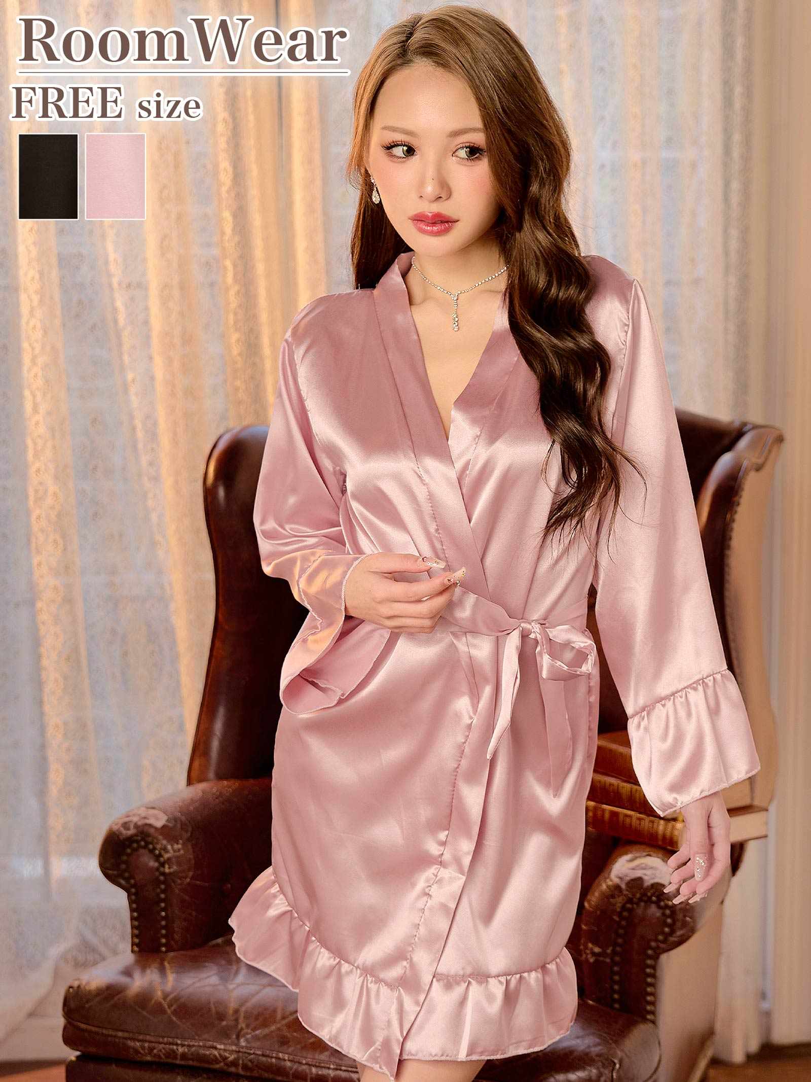 12/22新作!フリルサテンガウン