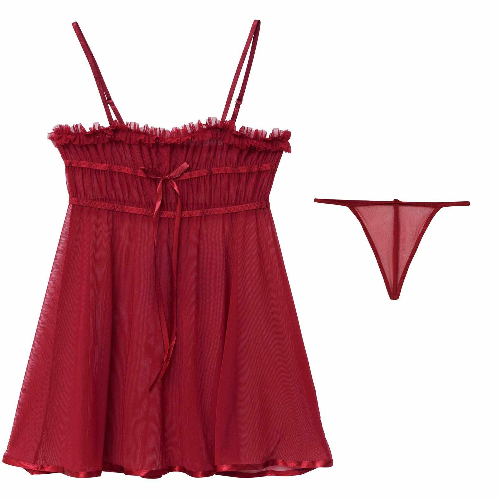 1/19新作!シアーフリルチュールベビードール