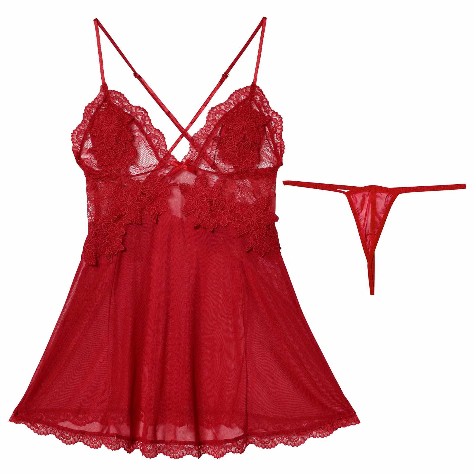 1/23新作!ダブルレースシフォンベビードール