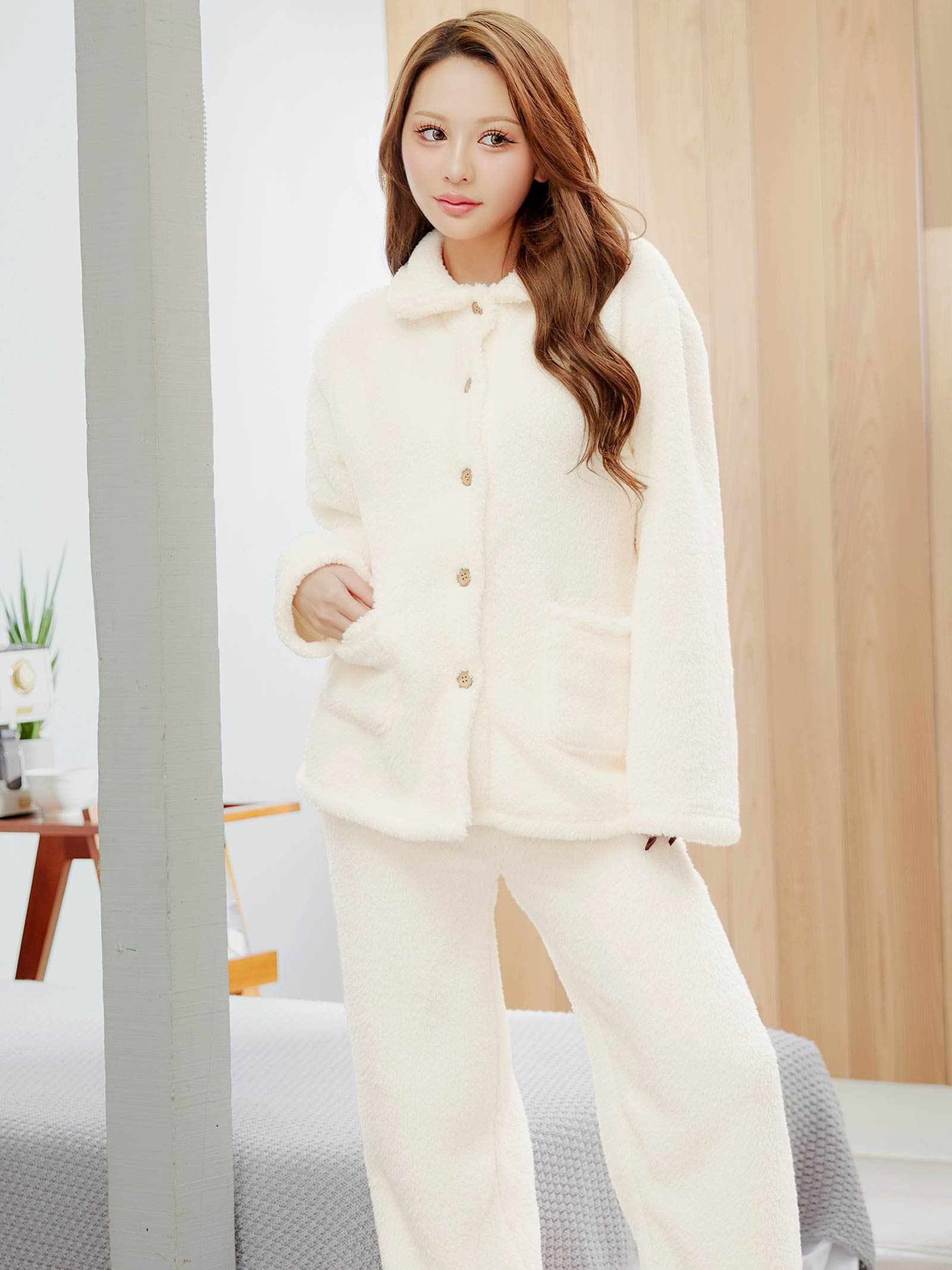 12/12新作!ボアセットアップルームウェア