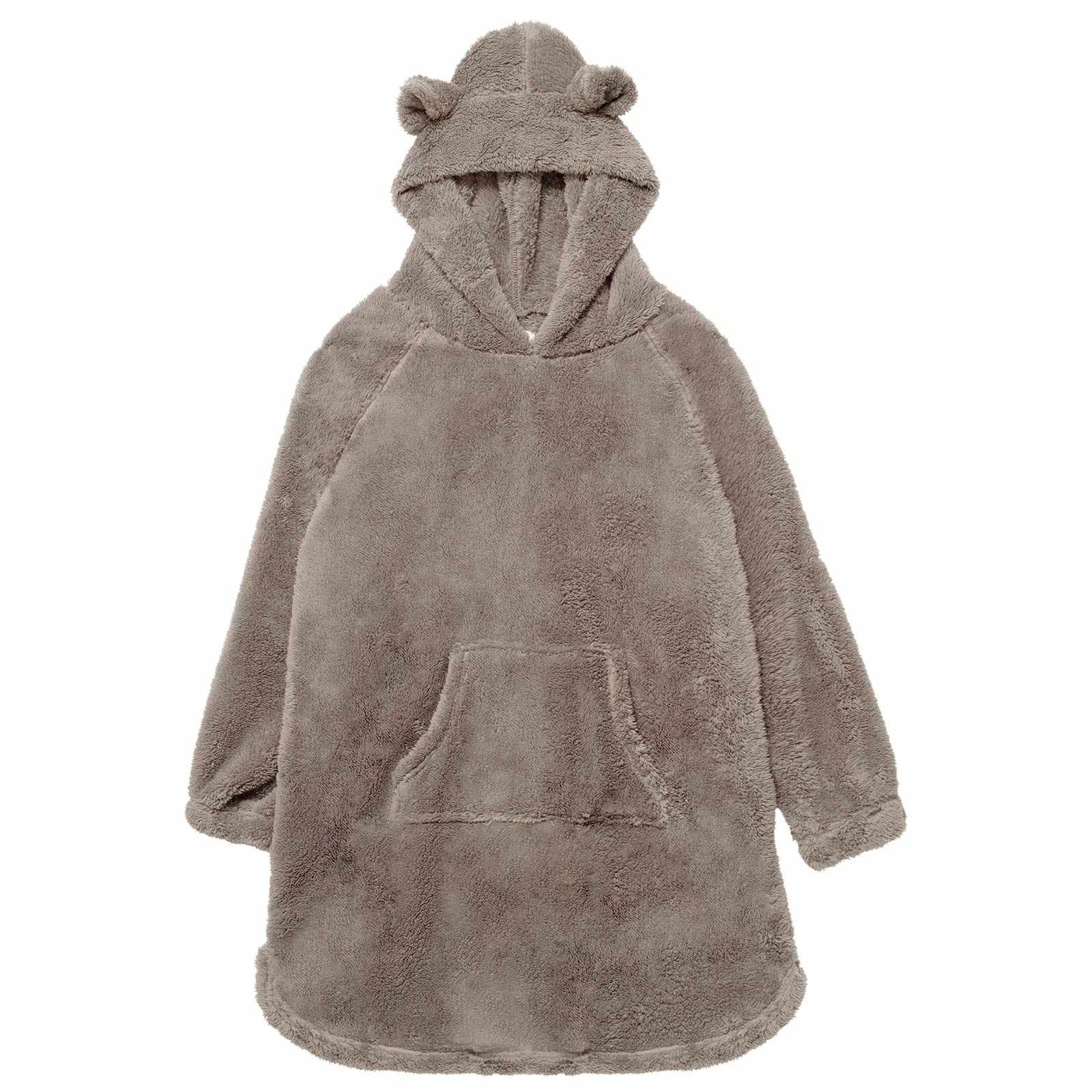 12/8新作!くま耳フードもこもこワンピースルームウェア