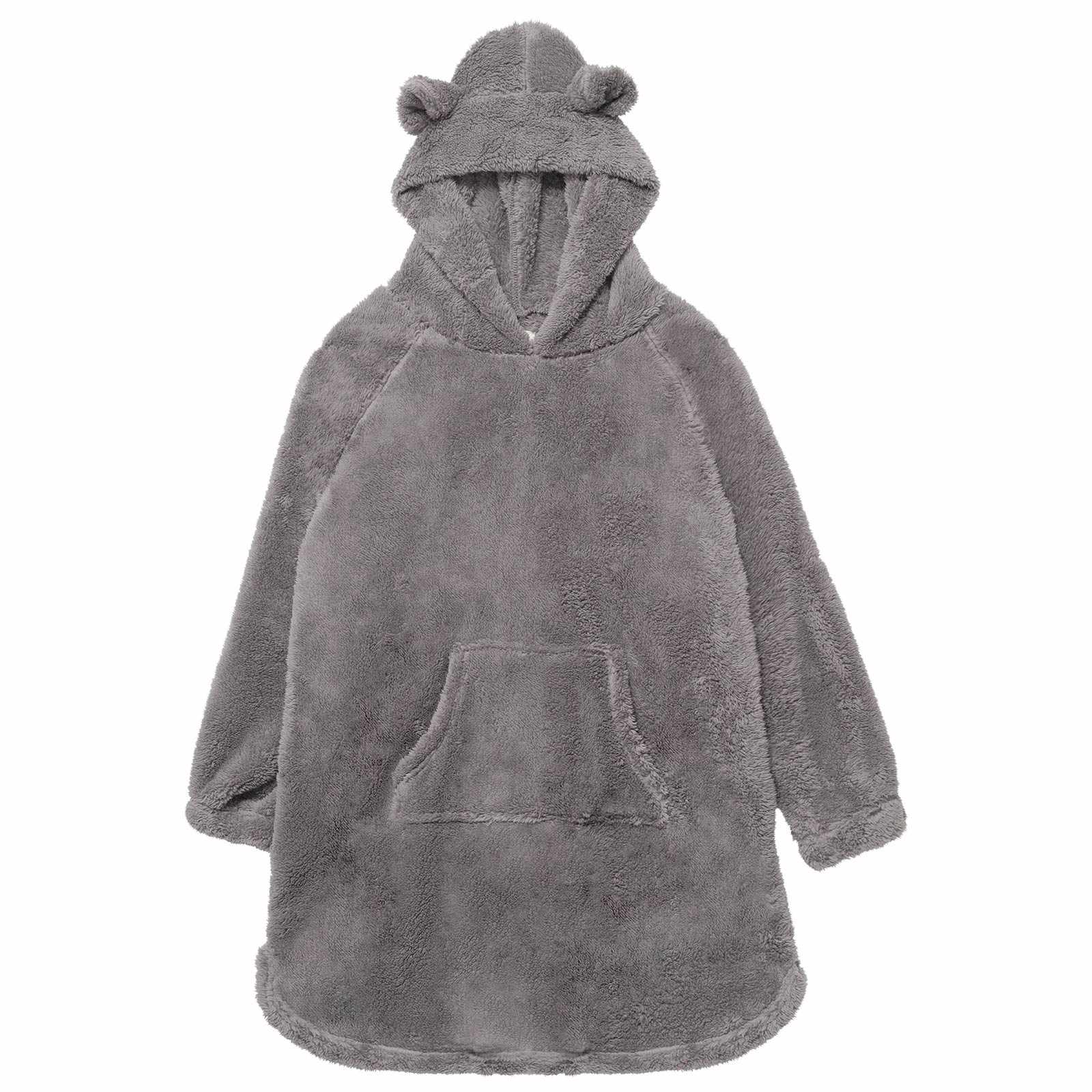 12/8新作!くま耳フードもこもこワンピースルームウェア