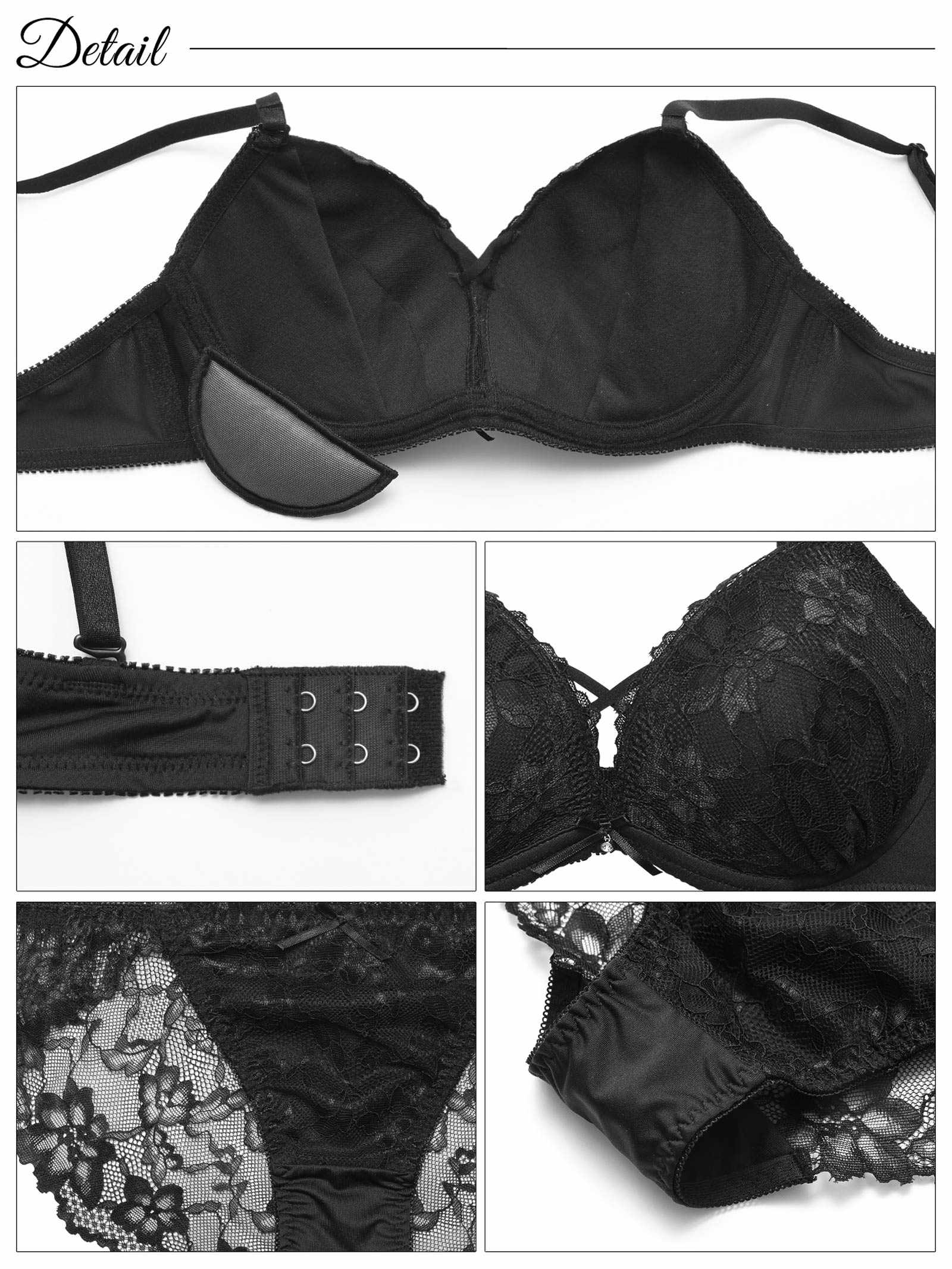 3/20再販!ブルームクロスマットレースブラジャー&バック透けフルバックショーツ