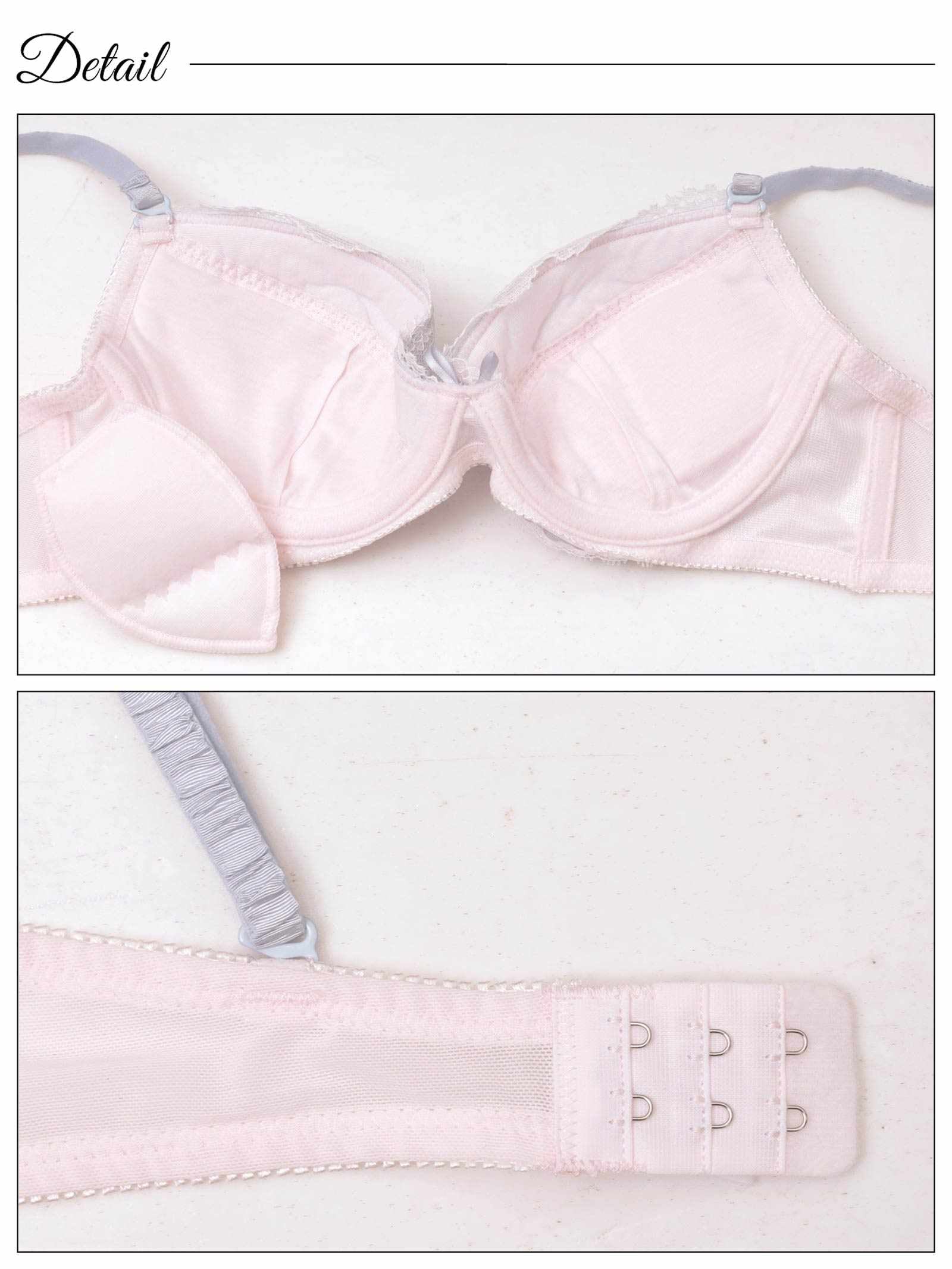 8/20新作!ガーリーストライプレースブラジャー&フルバックショーツ