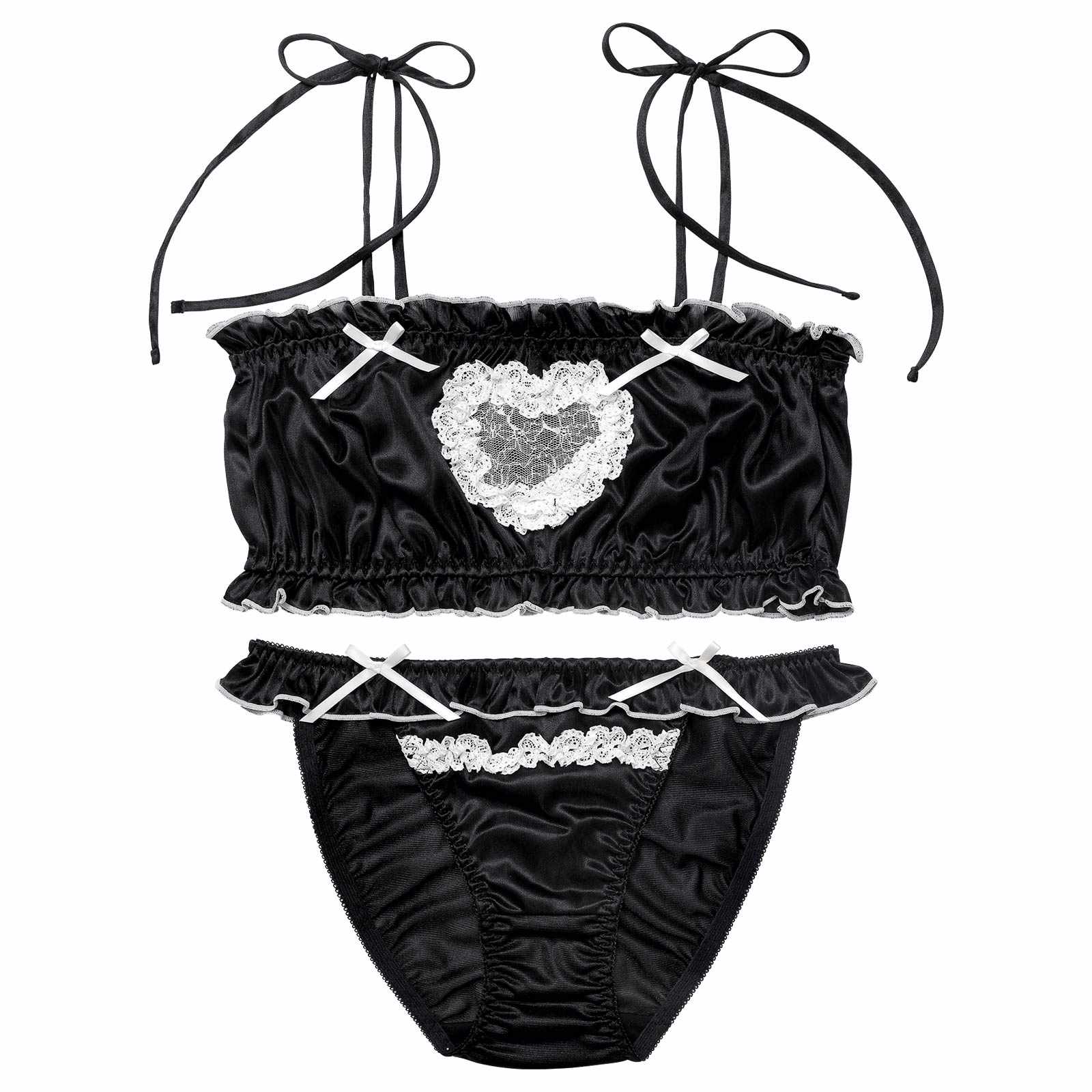 12/5新作!【ノンワイヤー】ラブリーカットフリルチューブブラジャー&フルバックショーツ