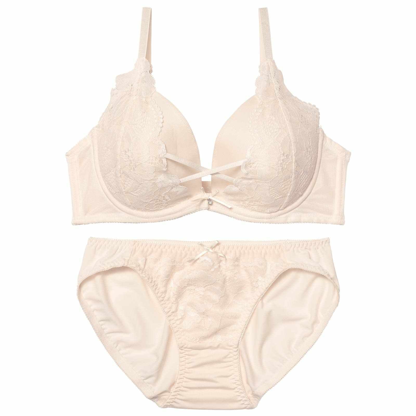1/12新作!エレガントクロスレースブラジャー&フルバックショーツ