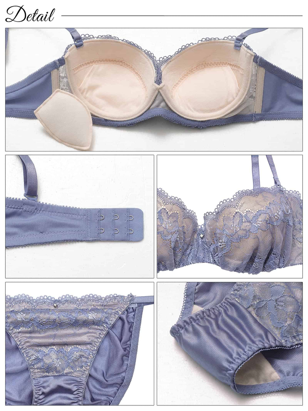 10/15再販!【EFサイズ】ヌーディノーブルレースブラジャー&フルバックショーツ